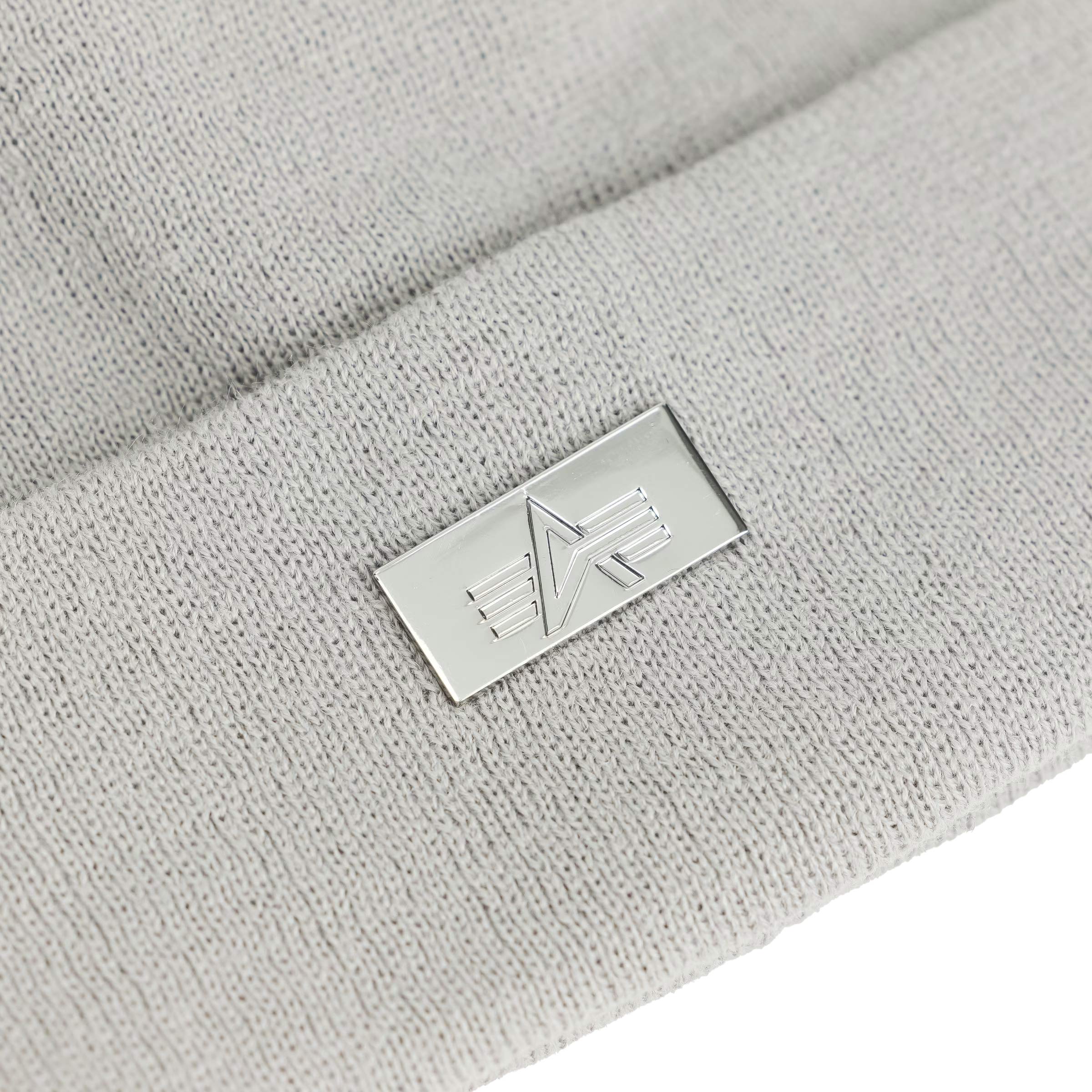 Czapka Alpha Industries Metal Label Beanie - Silver