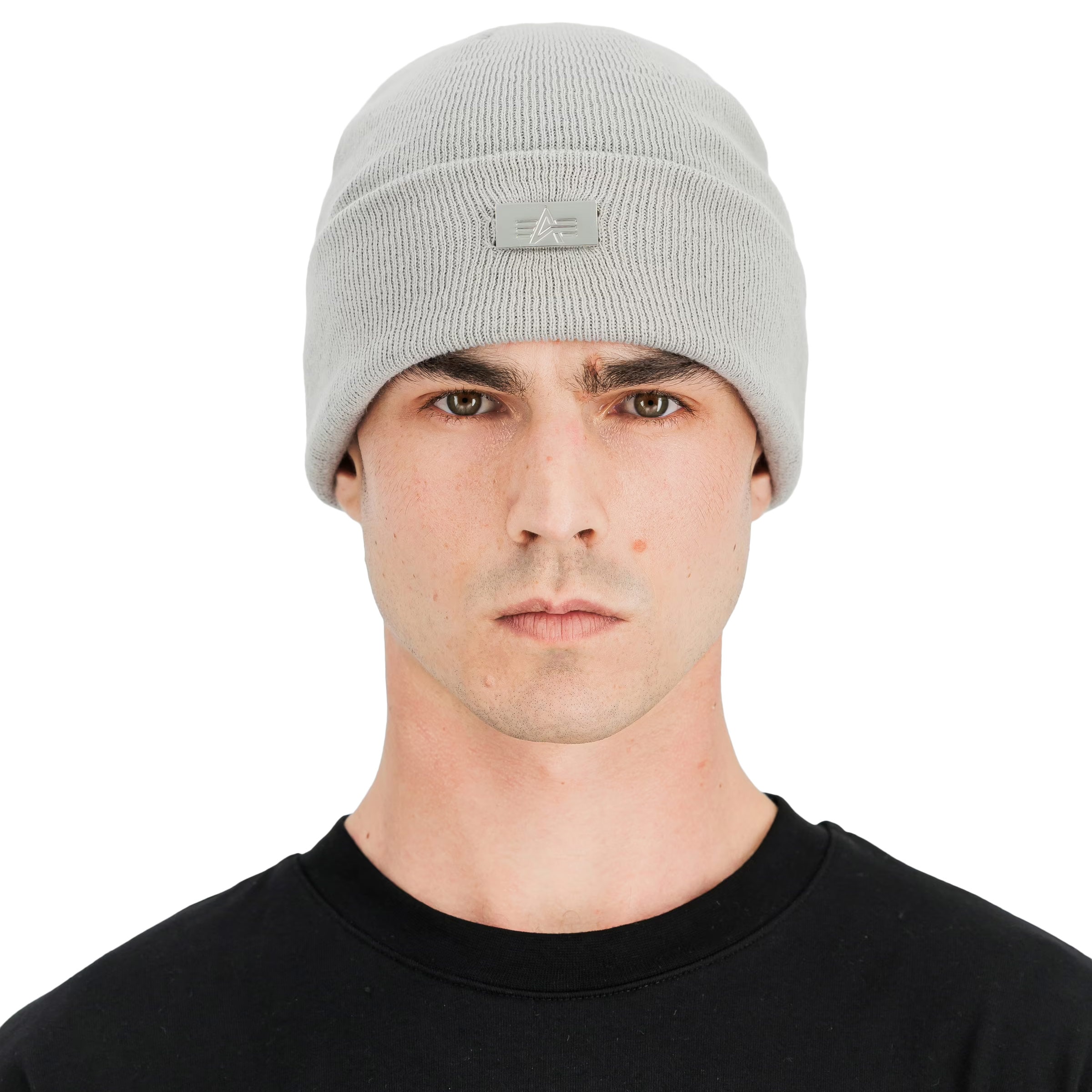 Czapka Alpha Industries Metal Label Beanie - Silver