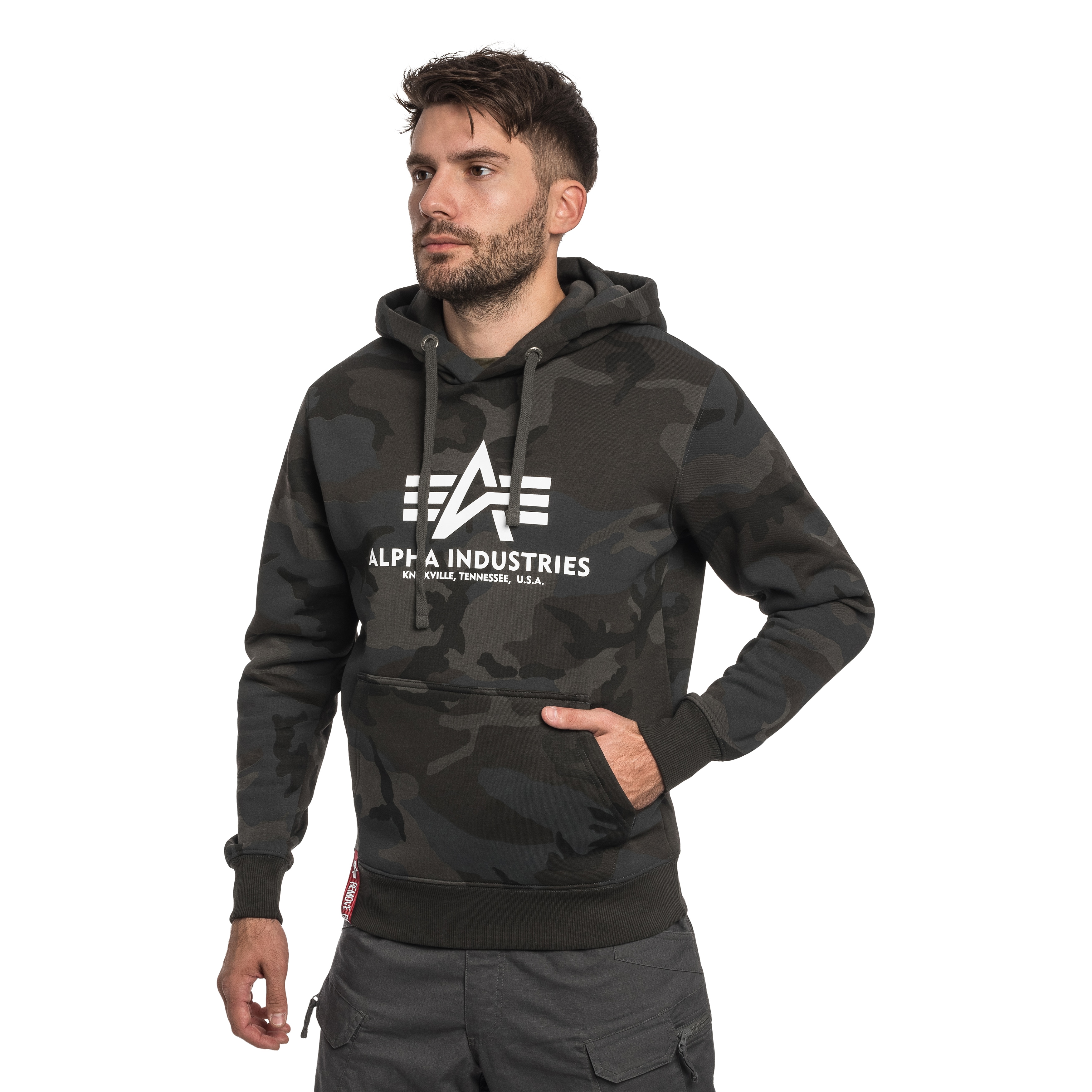 Худі Alpha Industries Basic Big Logo Camo - Black Camo