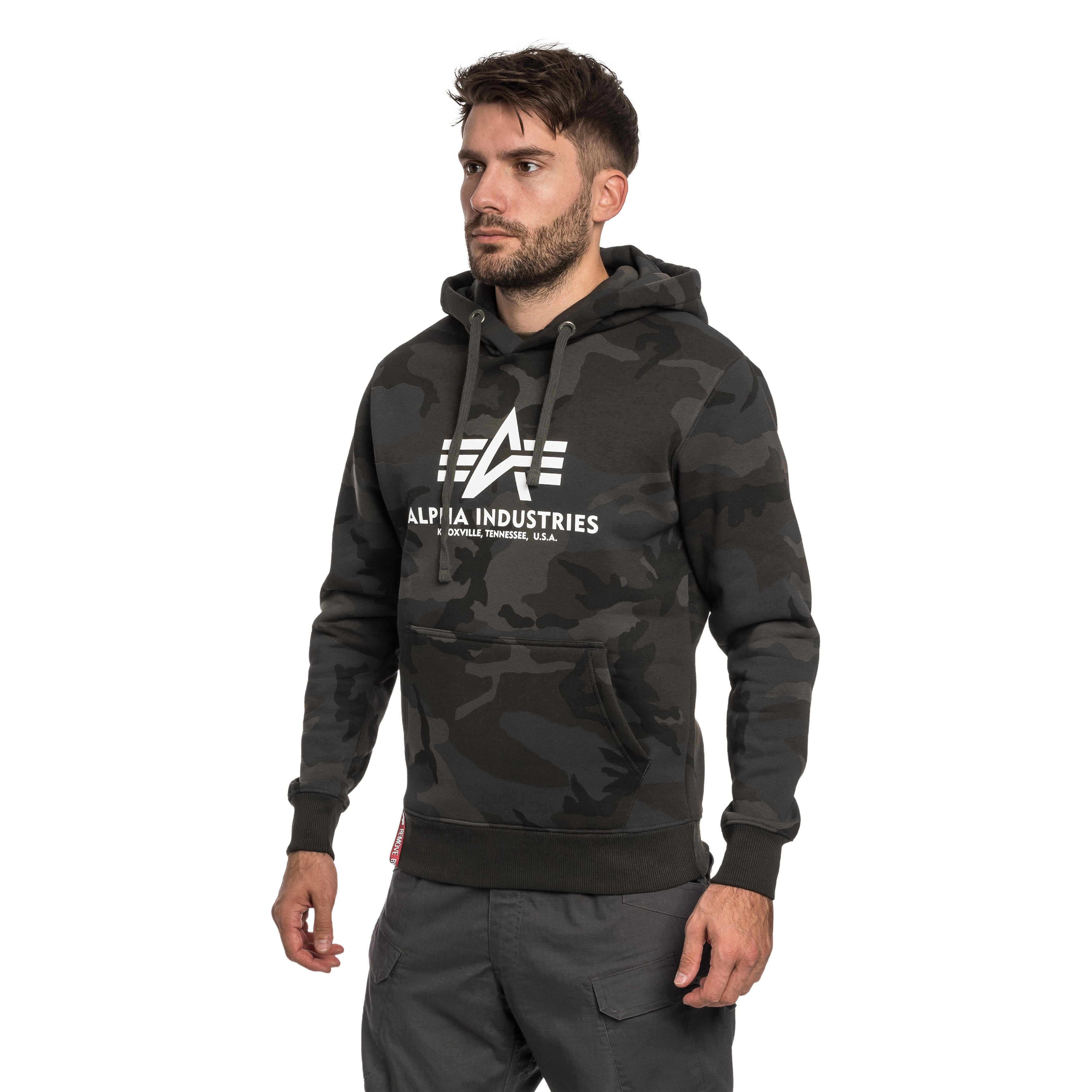 Худі Alpha Industries Basic Big Logo Camo - Black Camo