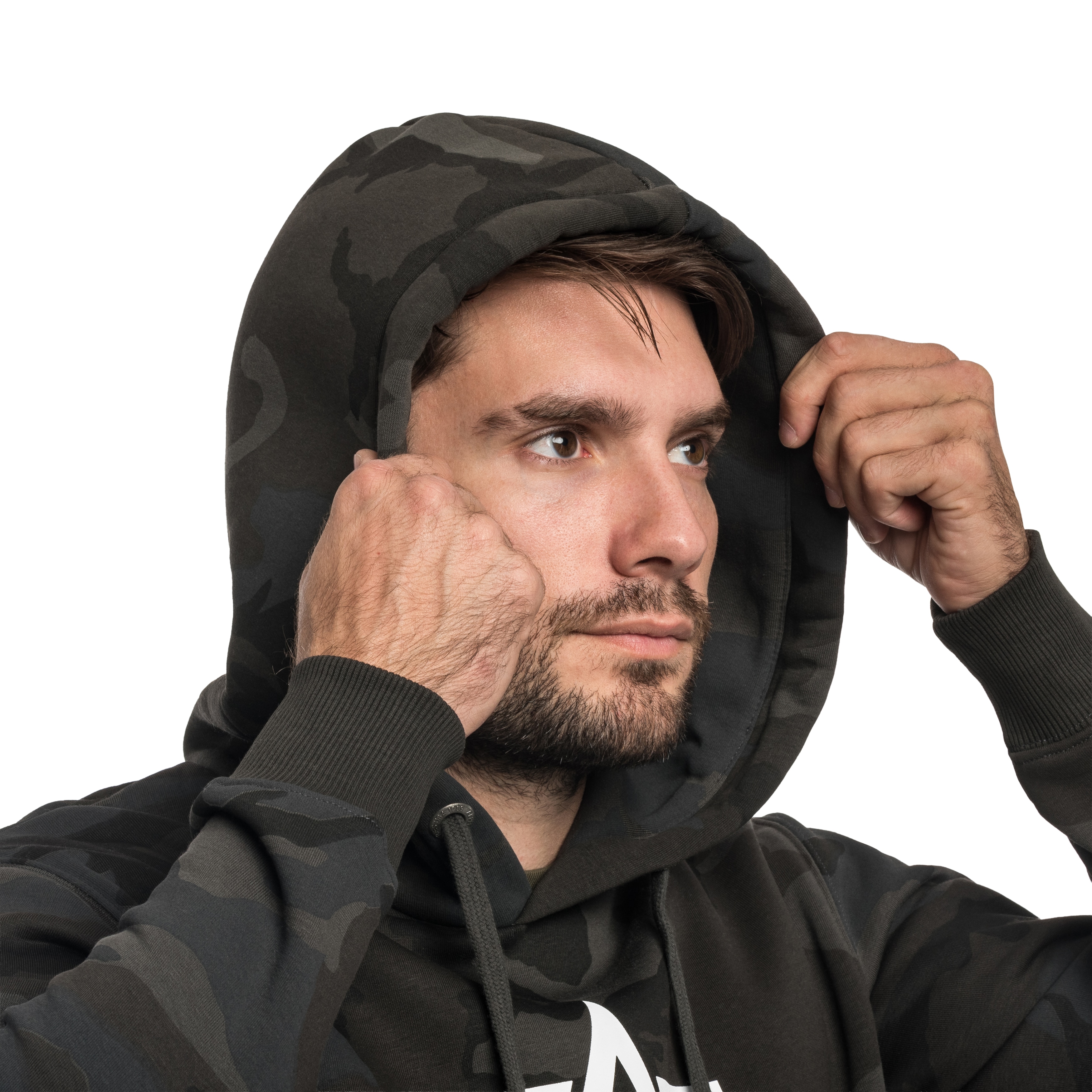 Худі Alpha Industries Basic Big Logo Camo - Black Camo