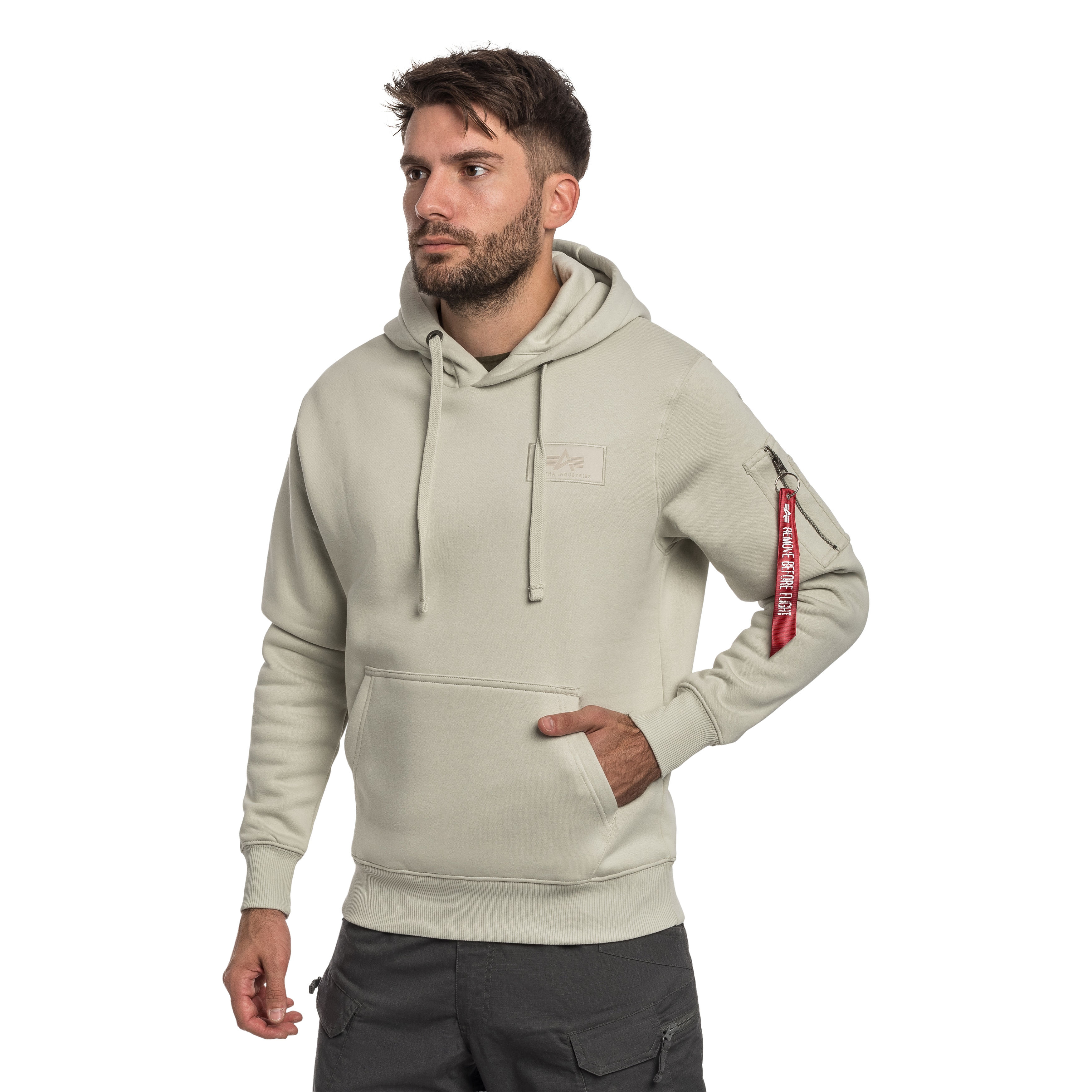 Bluza Alpha Industries Backprint Camo Print Hoodie - Stone