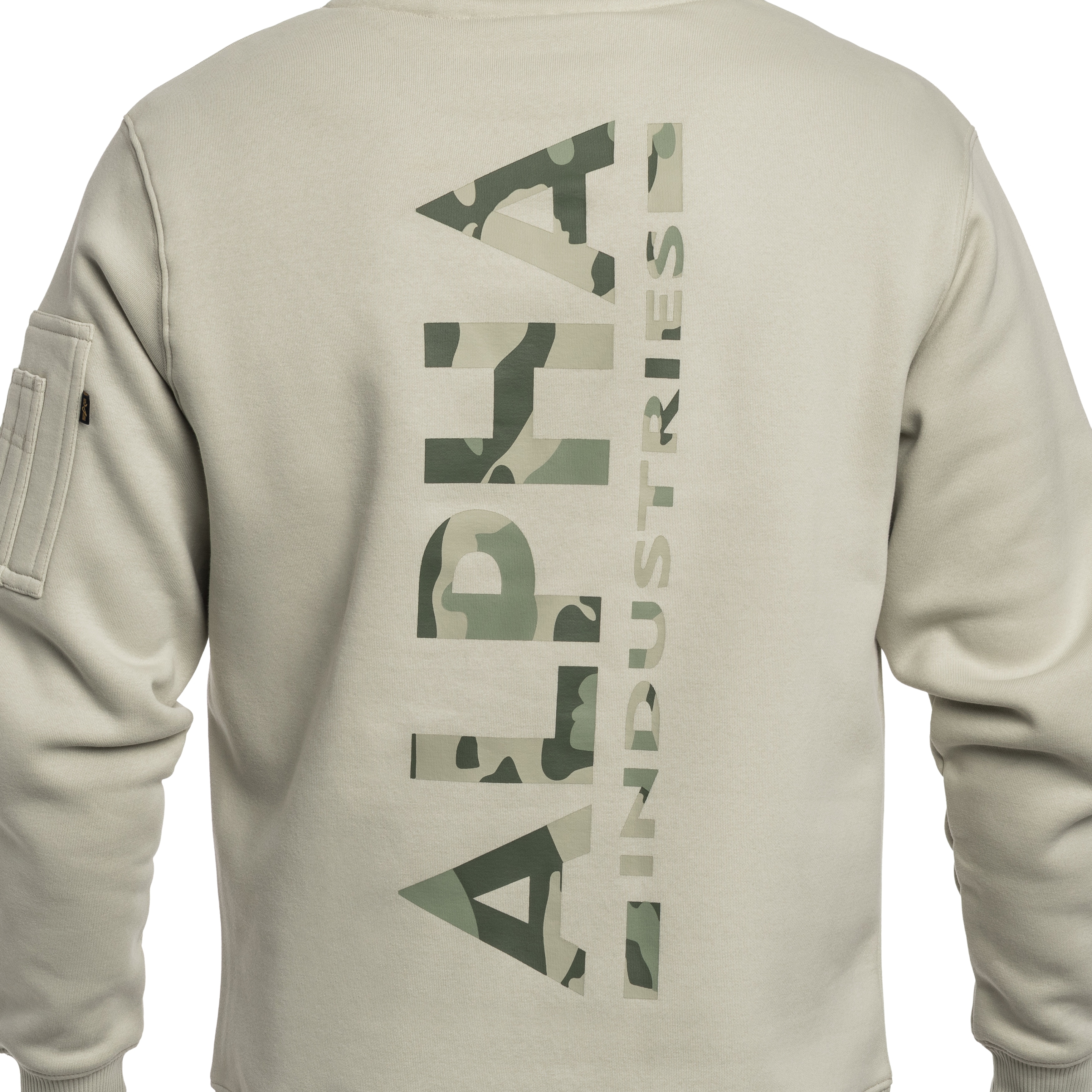 Bluza Alpha Industries Backprint Camo Print Hoodie - Stone