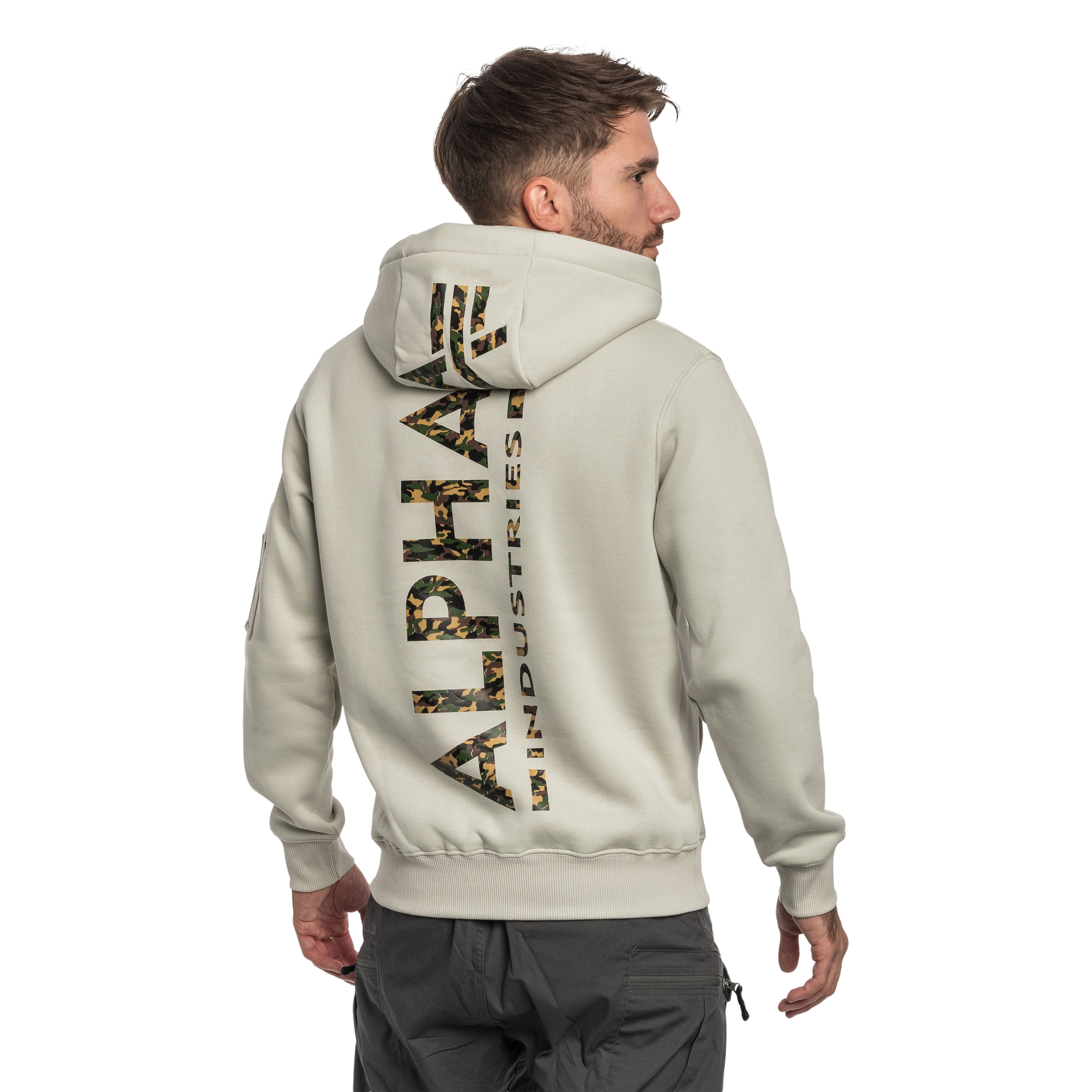 Bluza Alpha Industries Backprint Mirror Camo - Stone