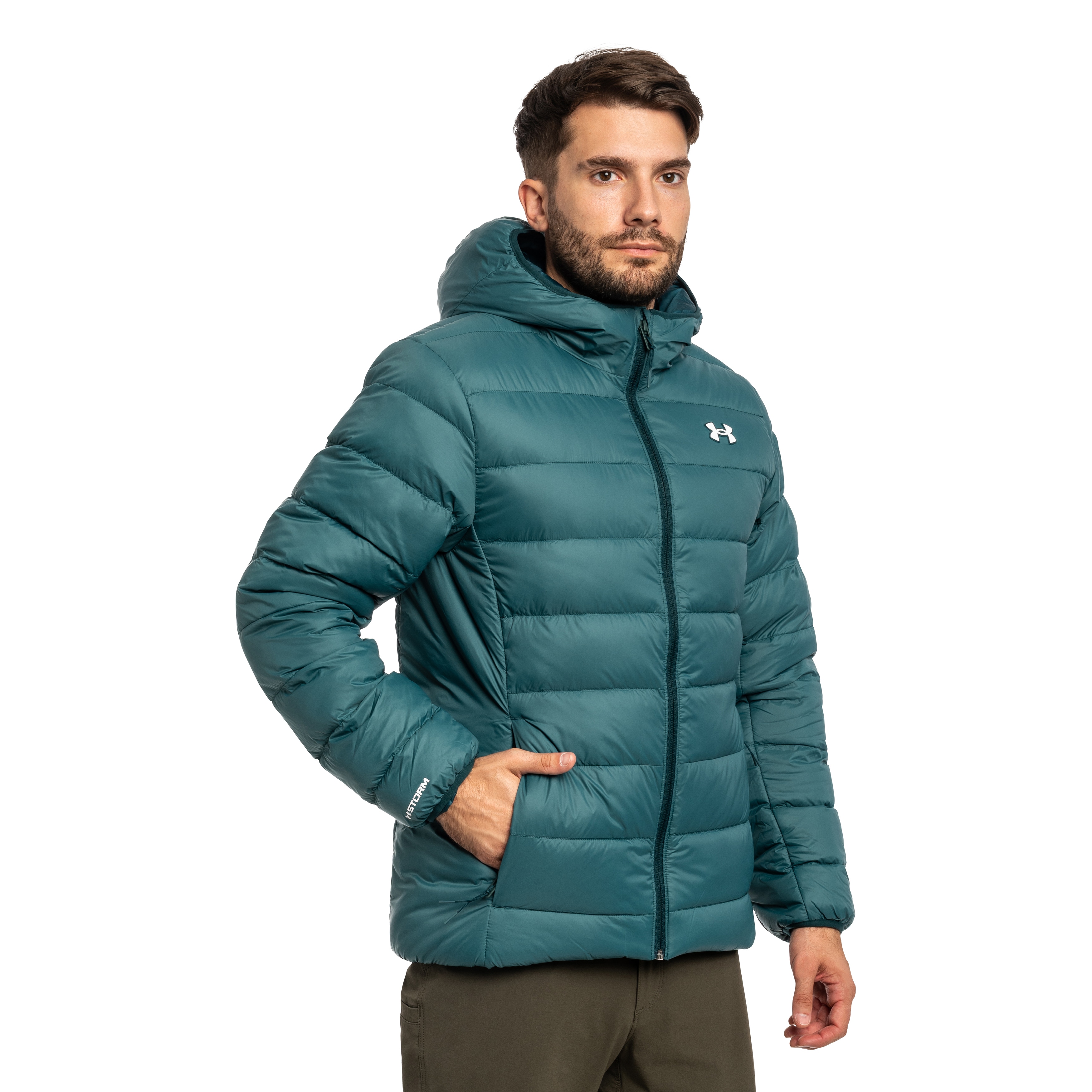 Kurtka Under Armour Legend Down Hooded - Arden Green/White