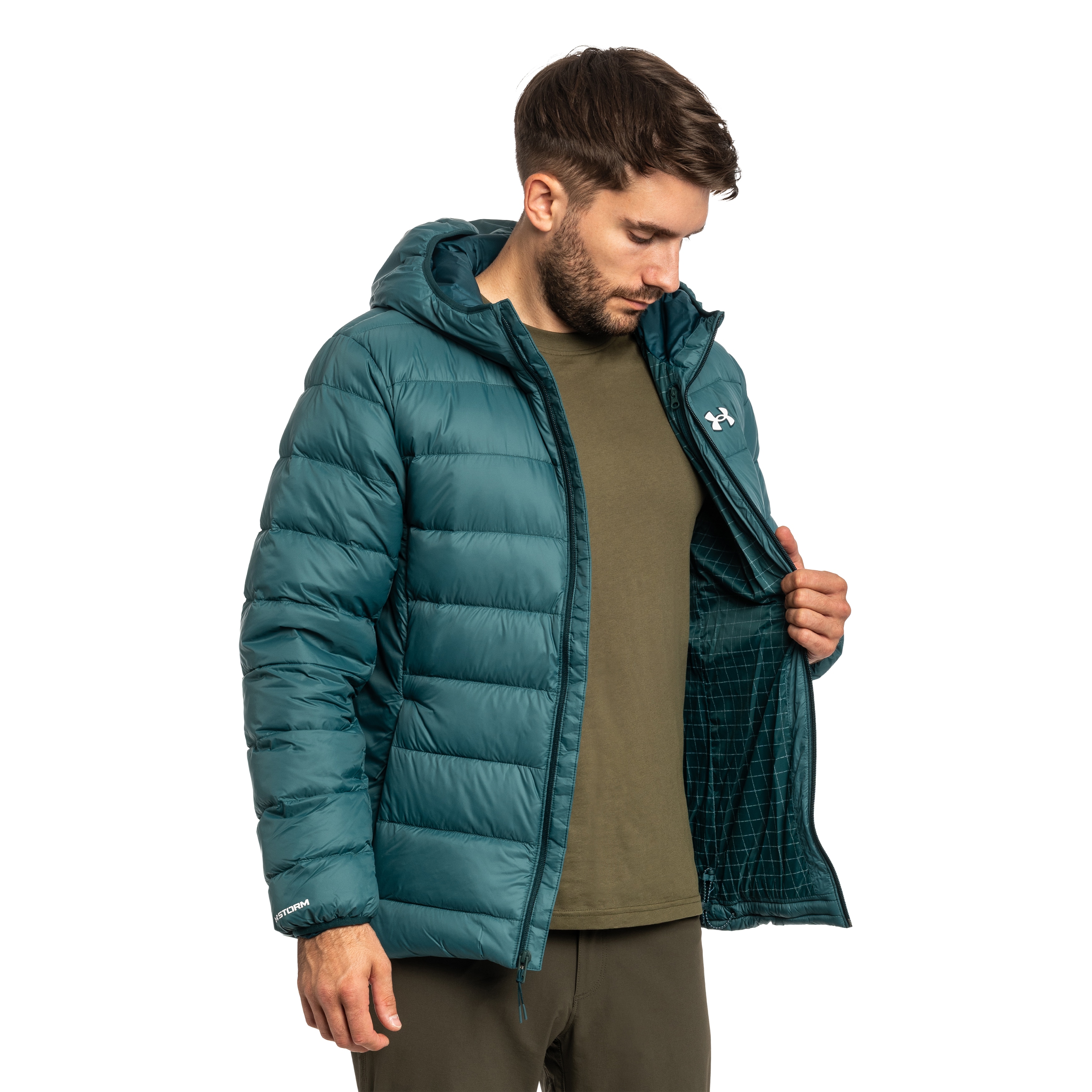 Kurtka Under Armour Legend Down Hooded - Arden Green/White