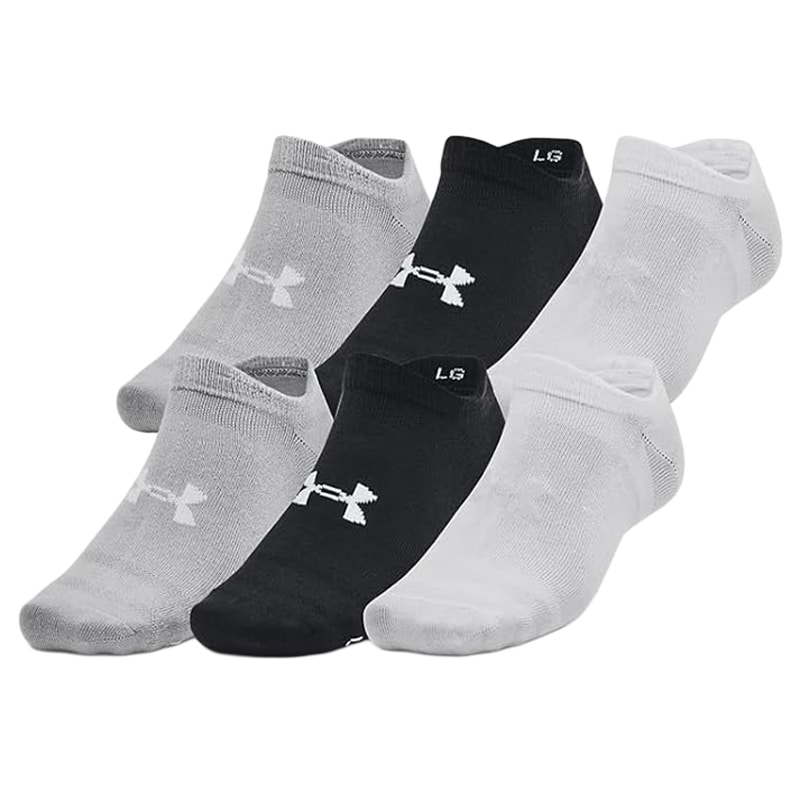 Skarpety Under Armour Essential No Show Black/White/Halo Grey - 6 par