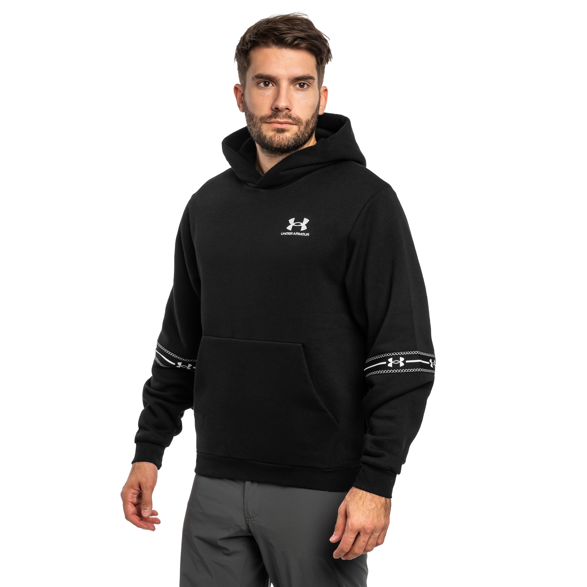 Худі Under Armour Icon Fleece Taped - Ultimate Black/White