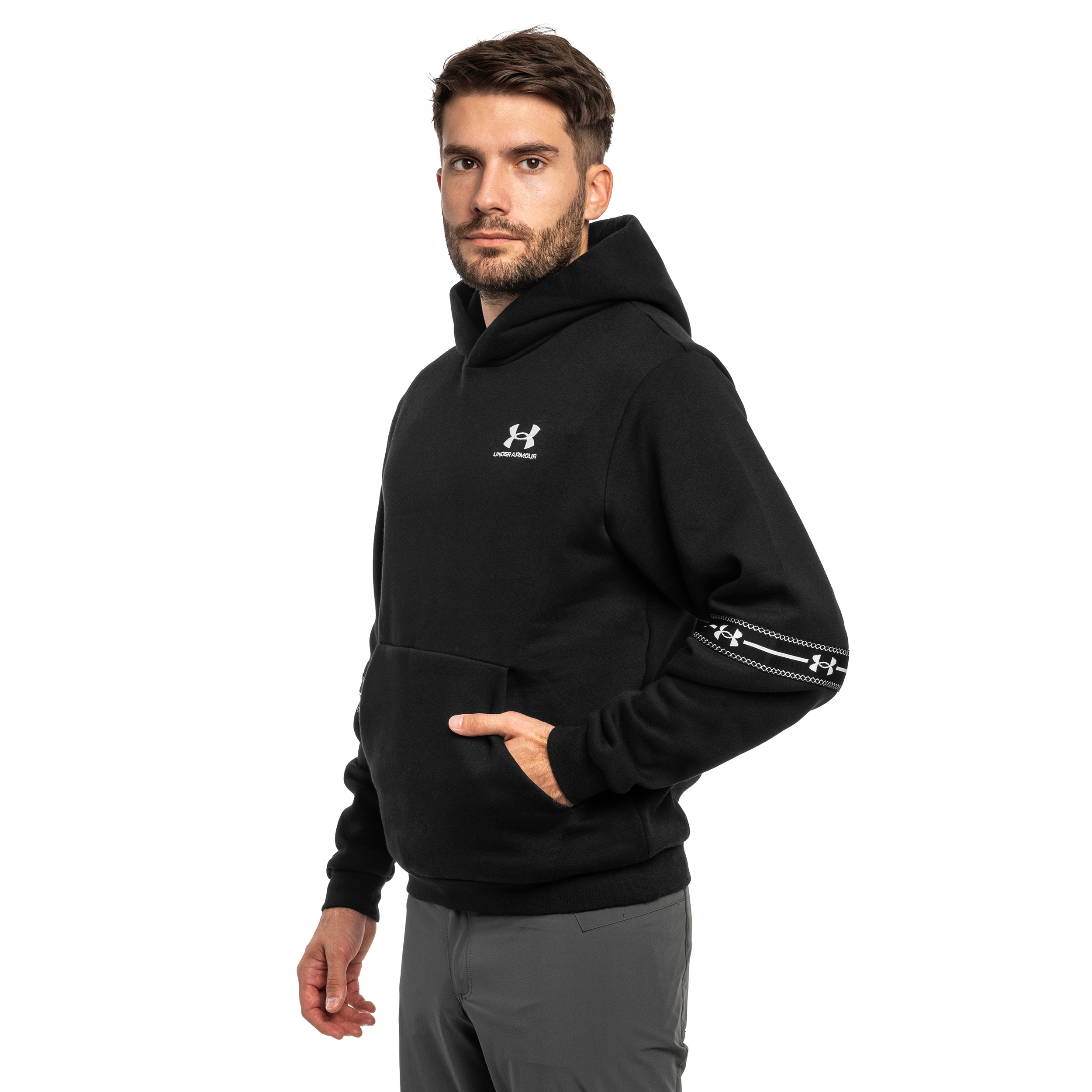 Худі Under Armour Icon Fleece Taped - Ultimate Black/White