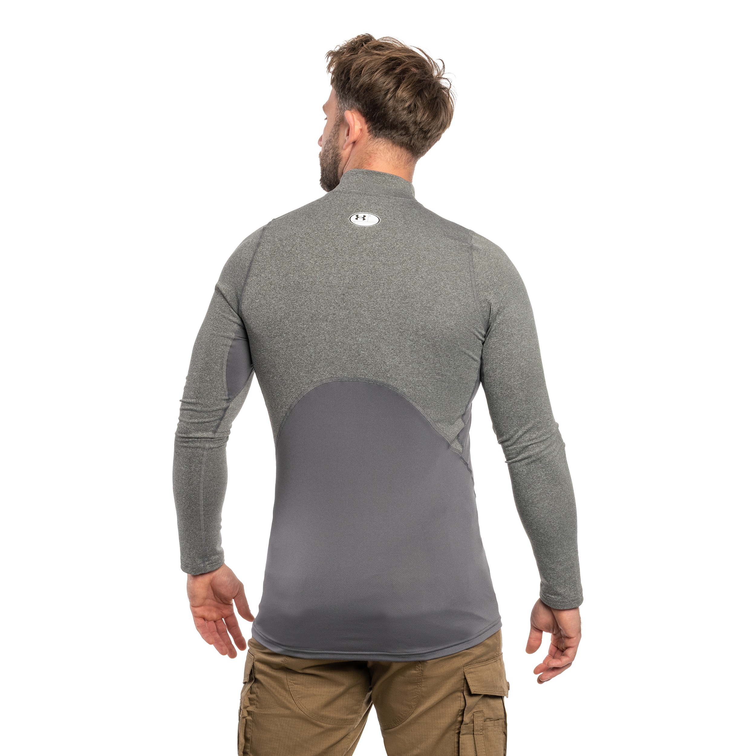 Koszulka termoaktywna Under Armour ColdGear Fitted - Charcoal Light Heather/Black
