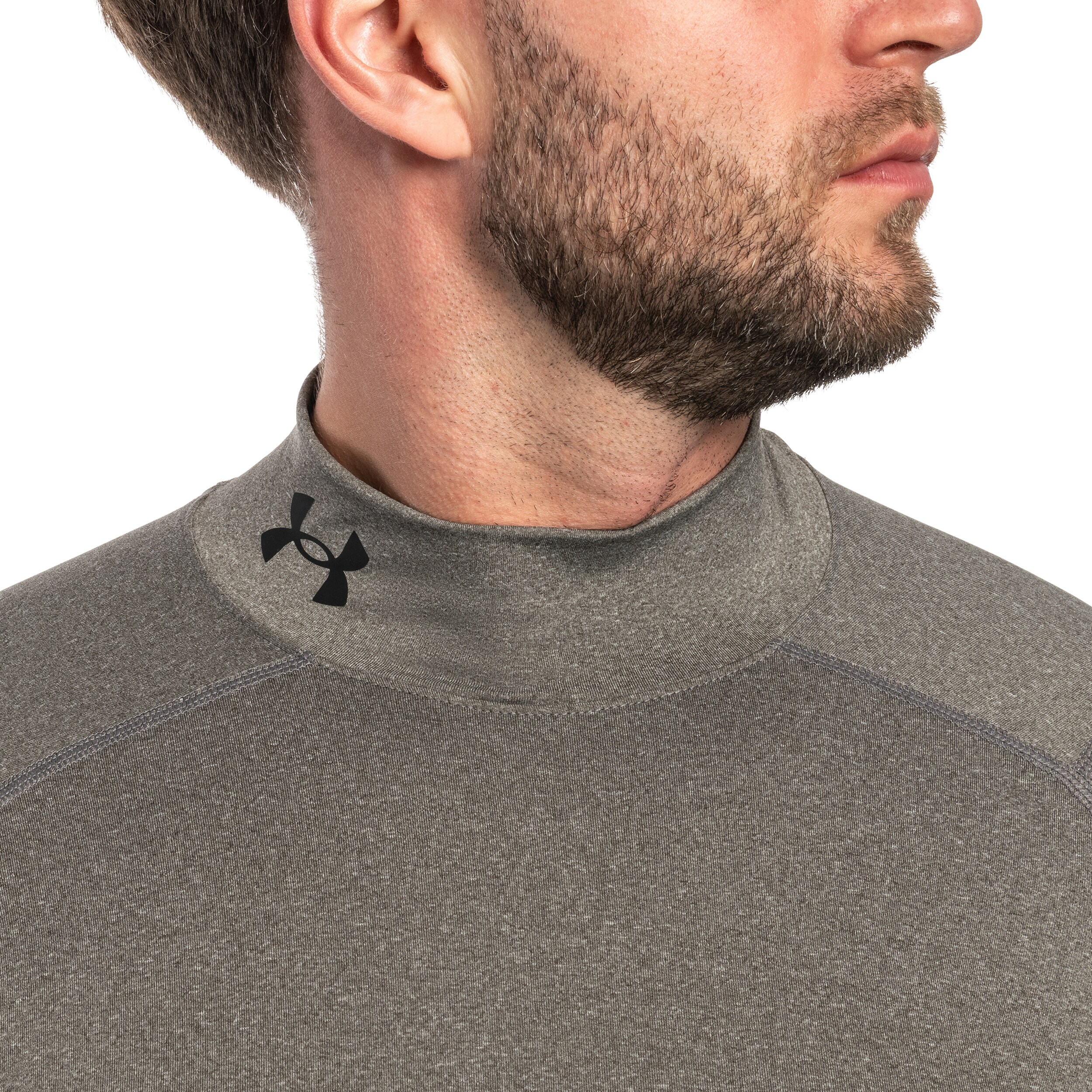 Koszulka termoaktywna Under Armour HeatGear Compression Mock - Carbon Heather/Black