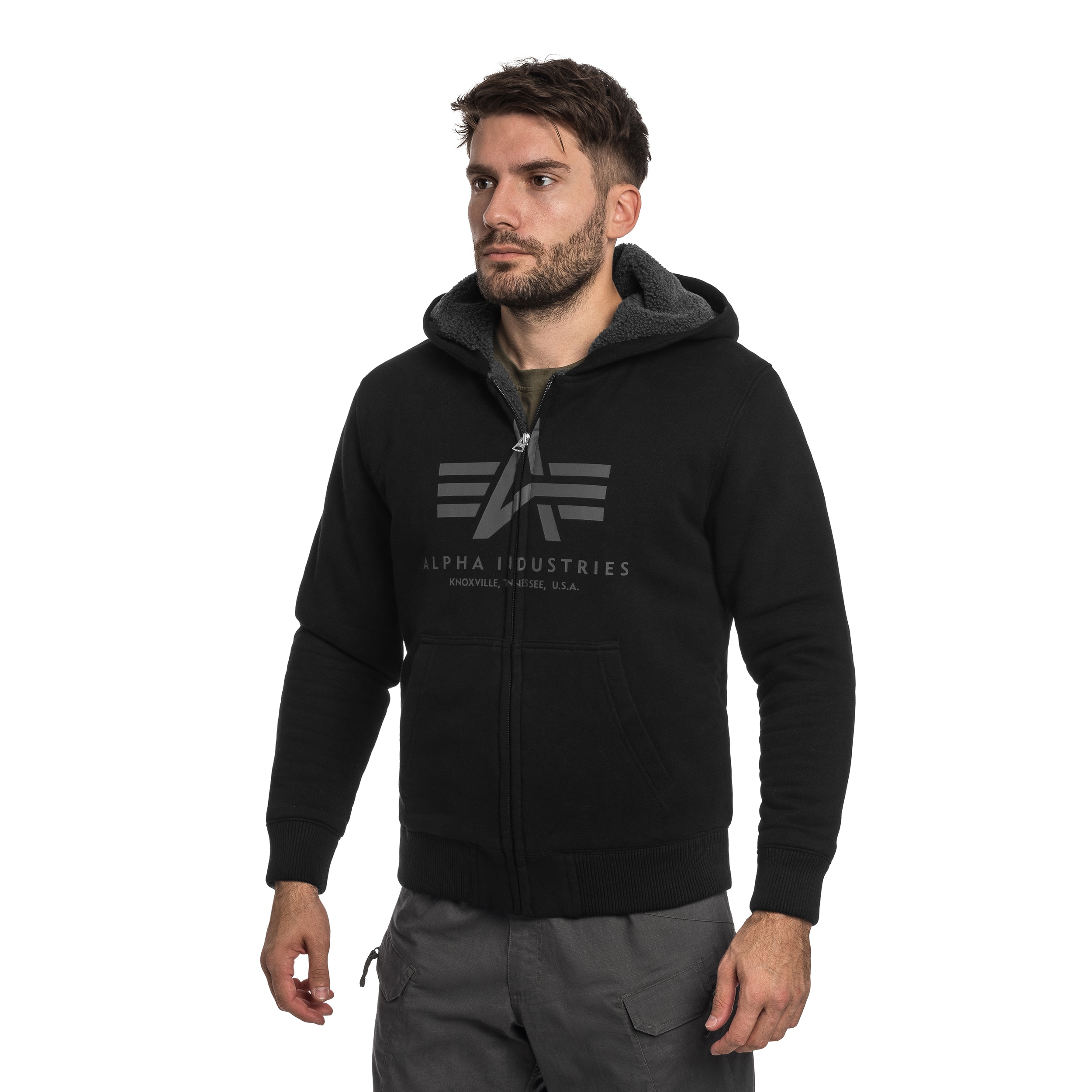Alpha Industries Fleece Sherpa Hoodie - Black