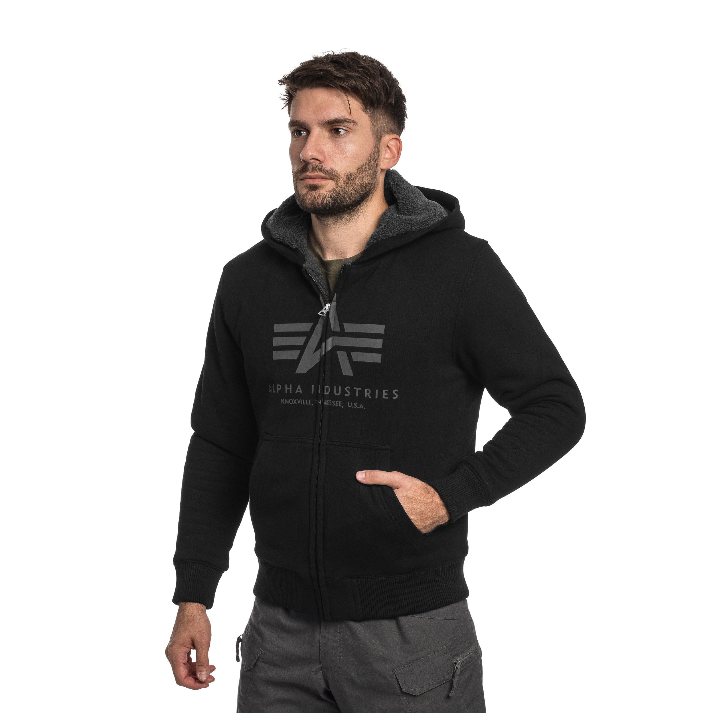Alpha Industries Fleece Sherpa Hoodie - Black