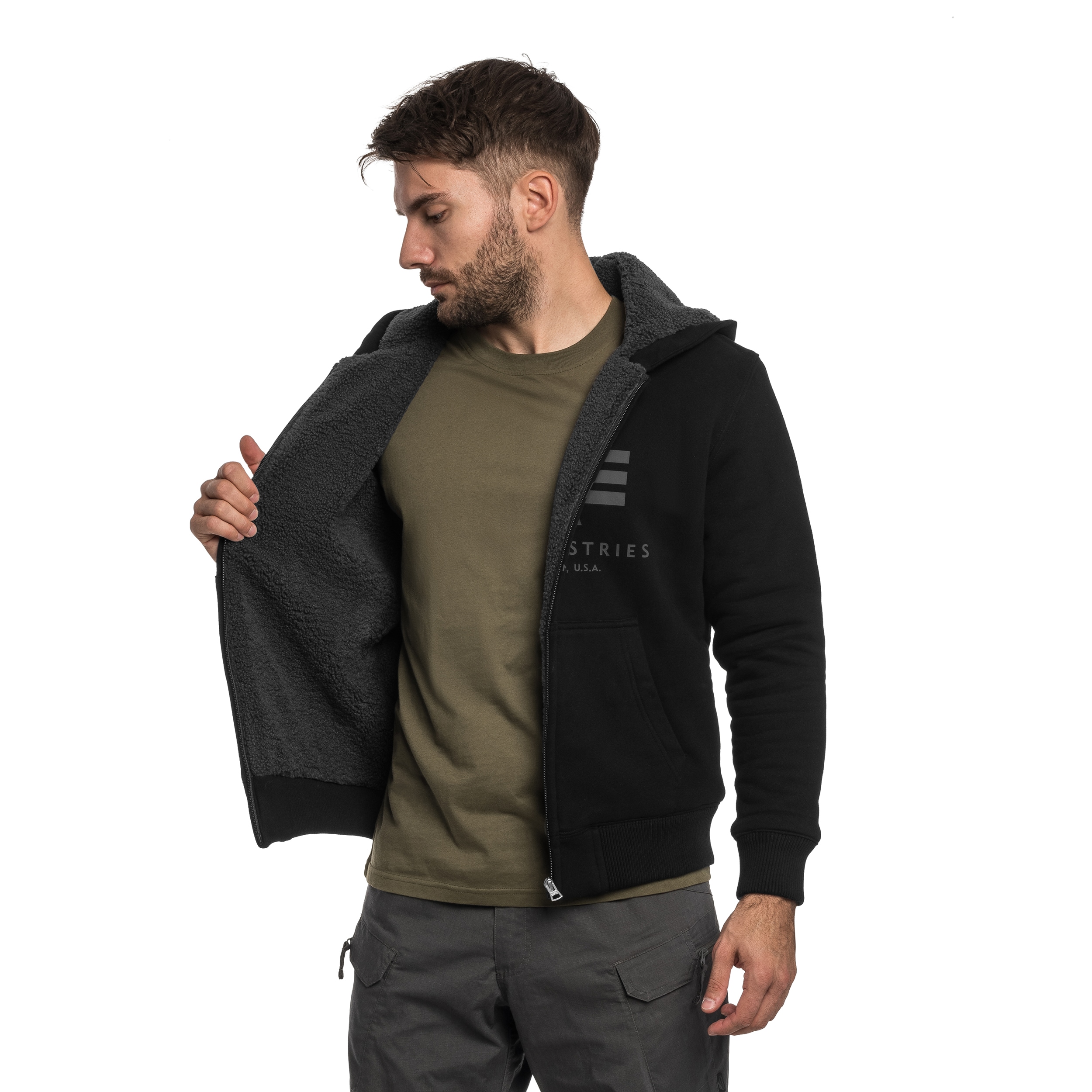 Alpha Industries Fleece Sherpa Hoodie - Black