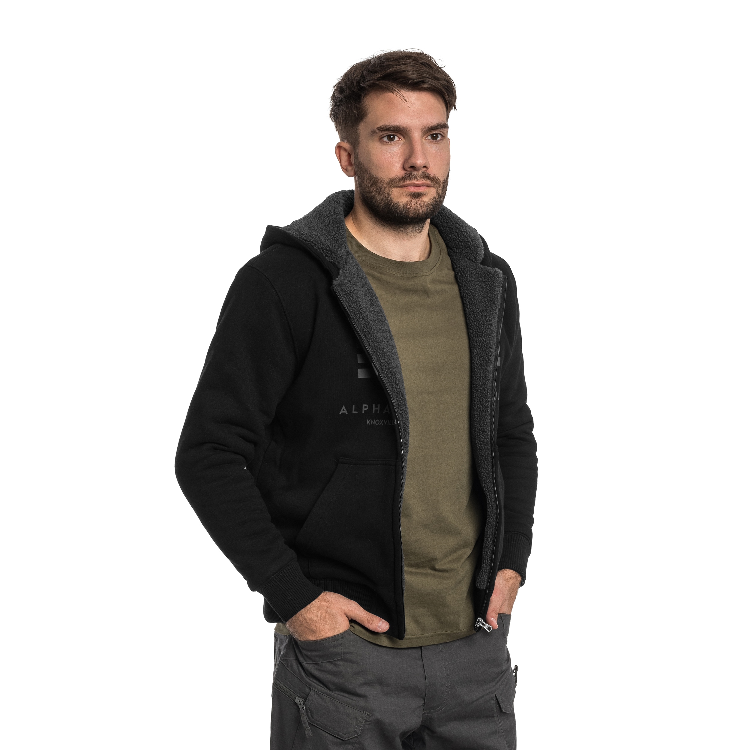 Alpha Industries Fleece Sherpa Hoodie - Black