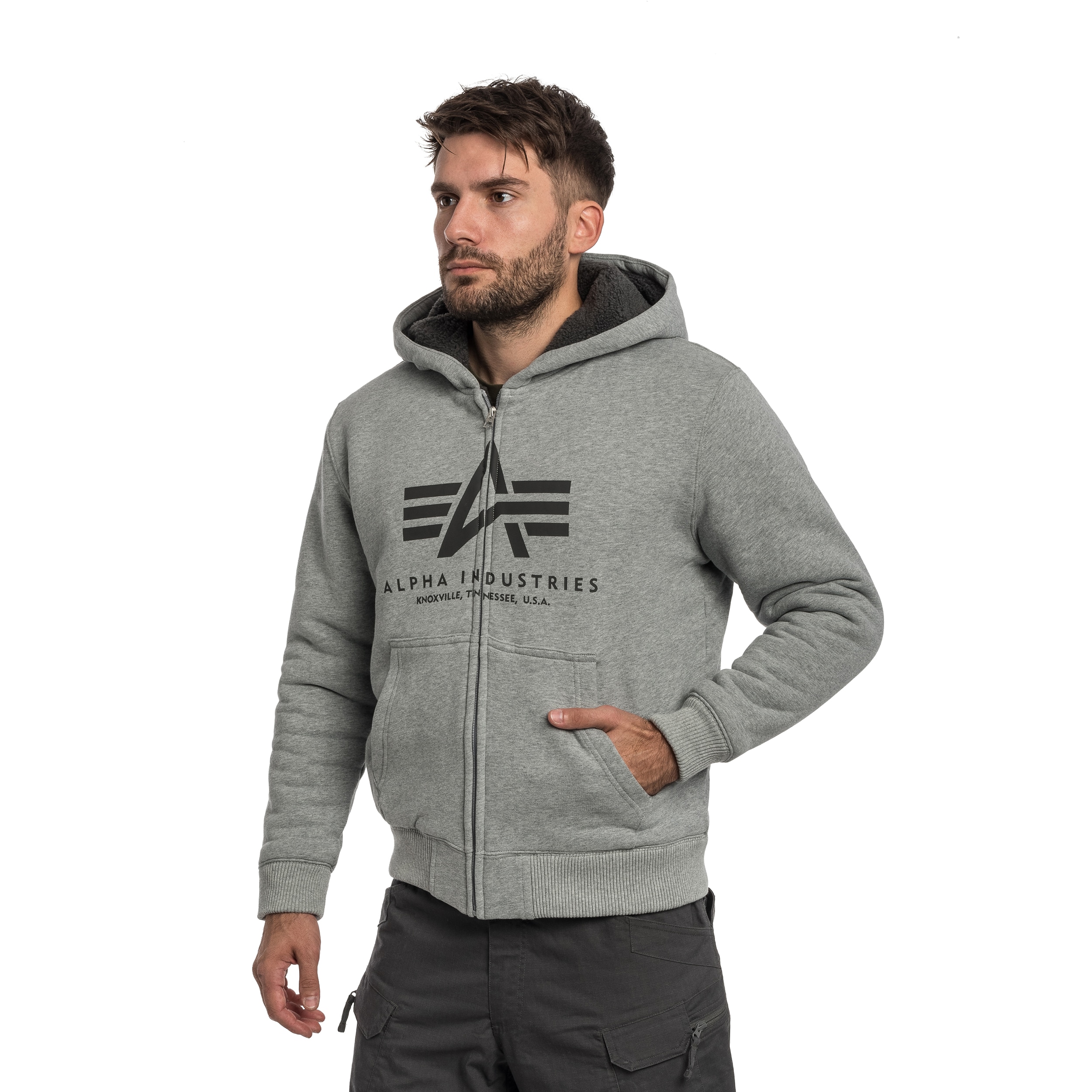 Худі Alpha Industries Fleece Sherpa - Grey Heather