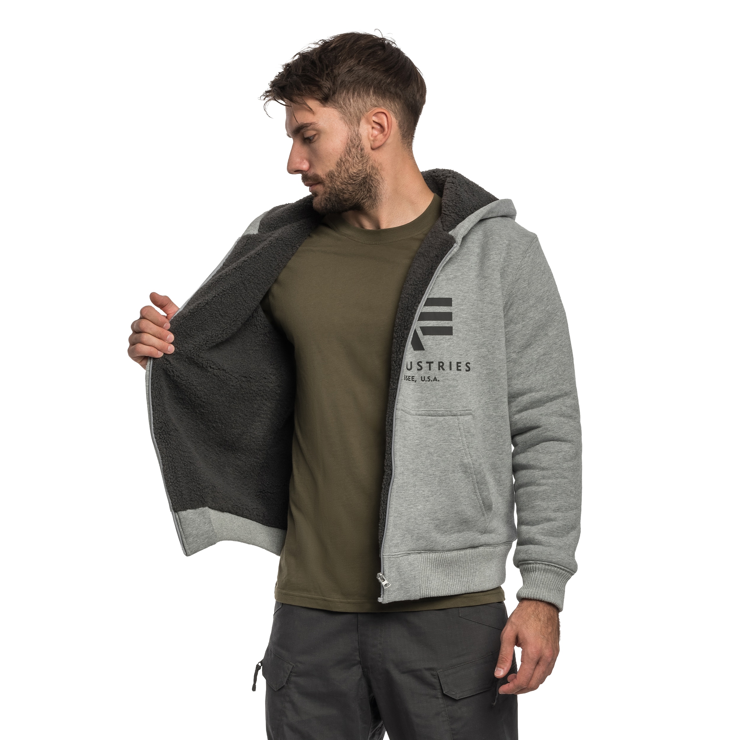 Худі Alpha Industries Fleece Sherpa - Grey Heather