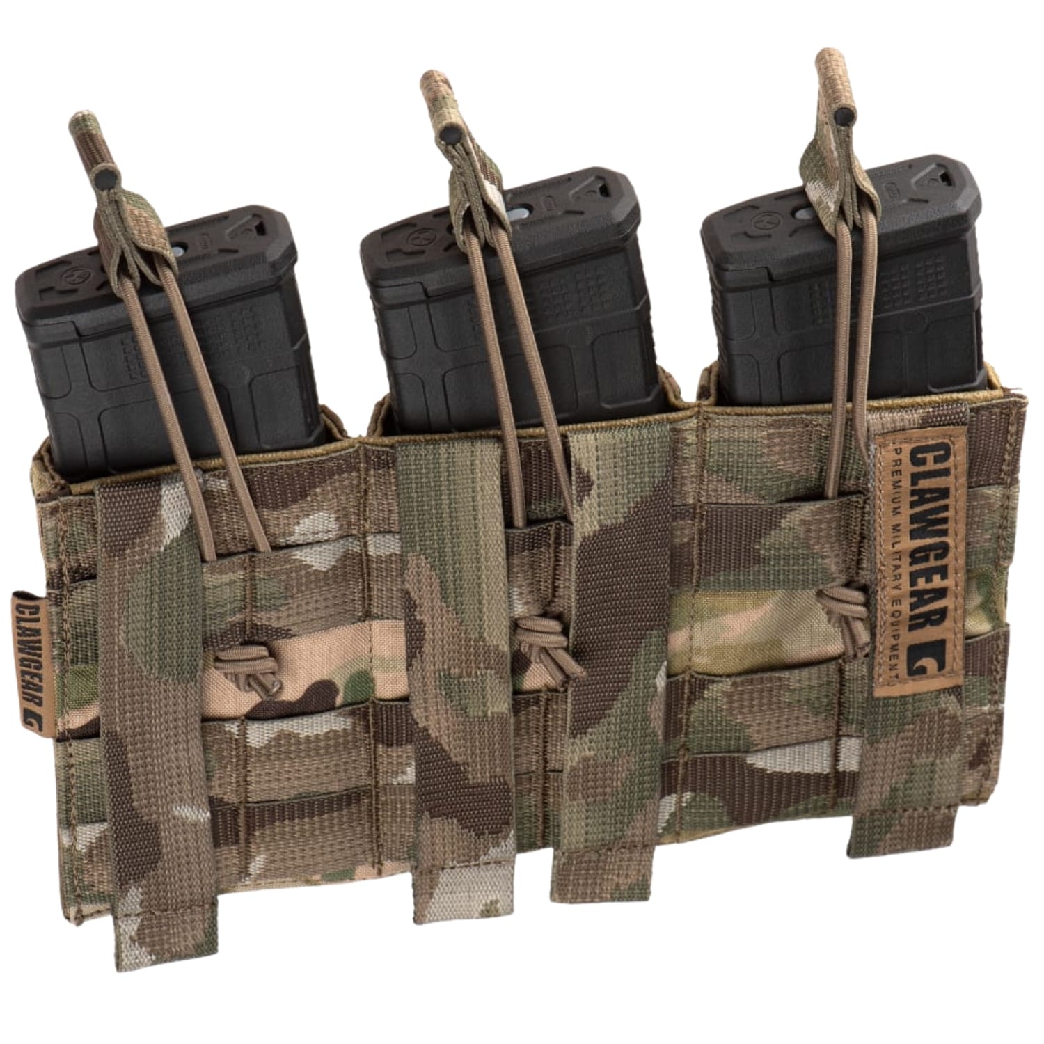 Potrójna ładownica Clawgear 5,56 mm Open Triple Mag Pouch Core na magazynki karabinowe - MultiCam