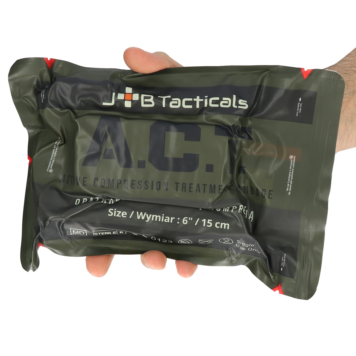 Opatrunek uciskowy JB Tacticals A.C.T. z aktywną kompresją 15 cm