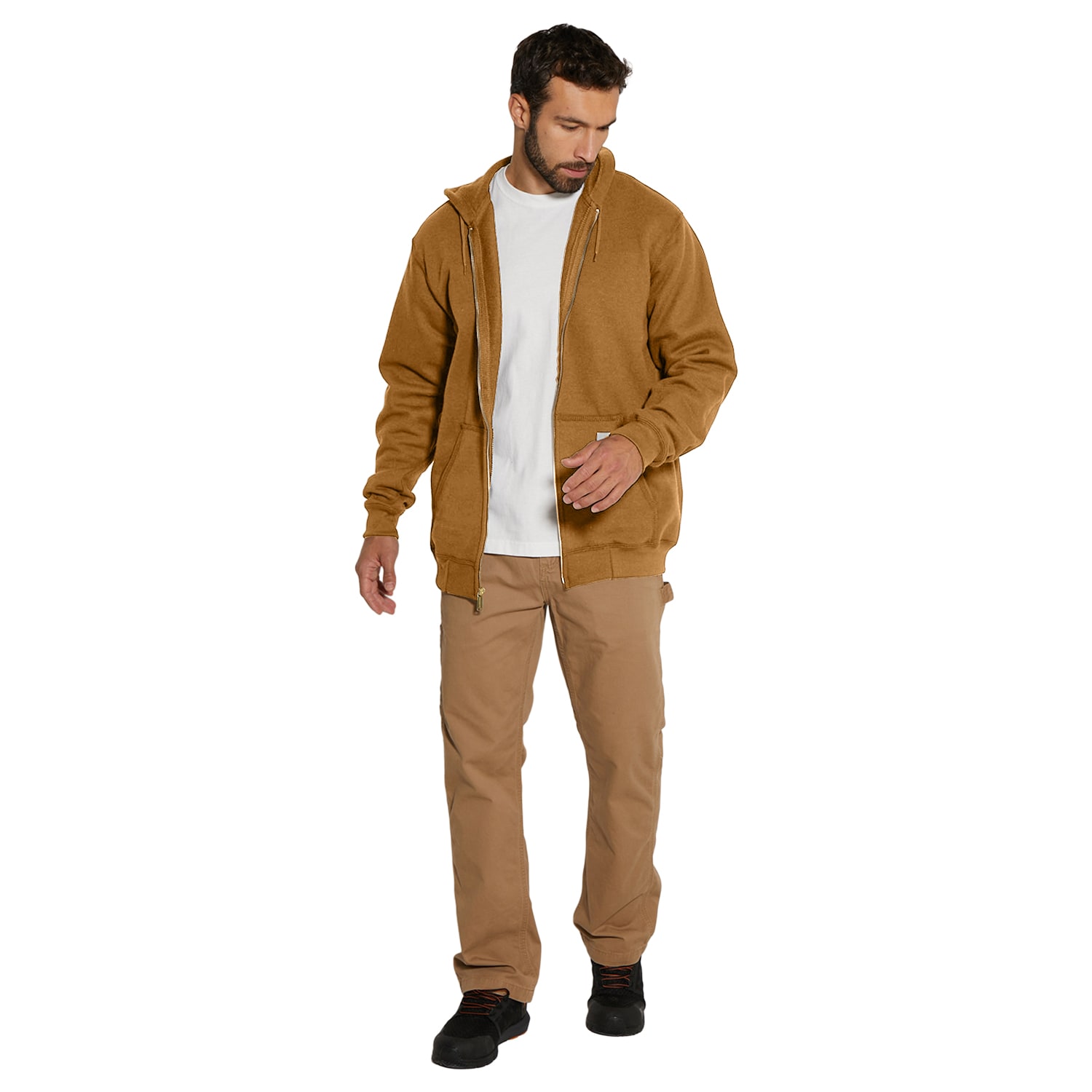 Bluza Carhartt Midweight Hooded Zip Front - Carhartt Brown