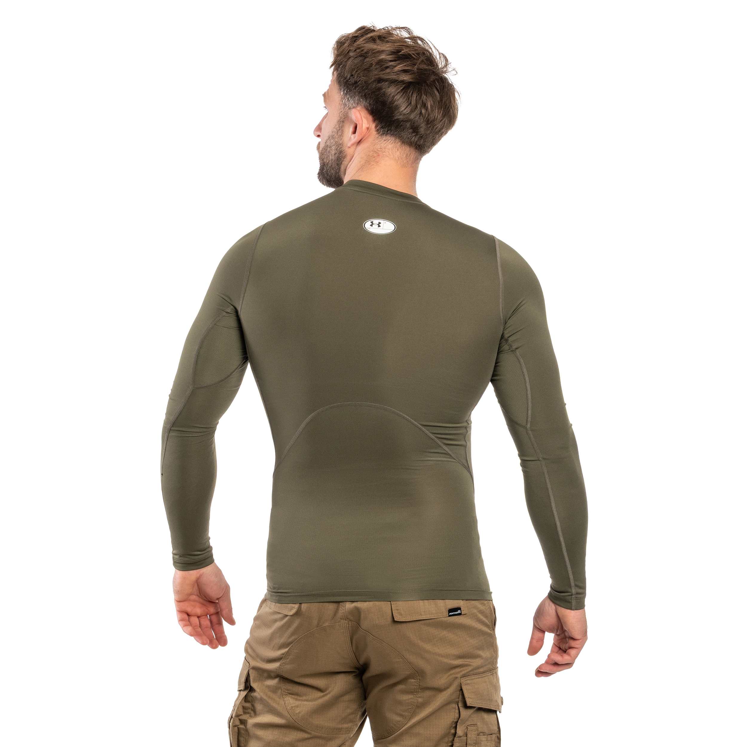Koszulka termoaktywna Under Armour HeatGear Compression - Marine OD Green/White