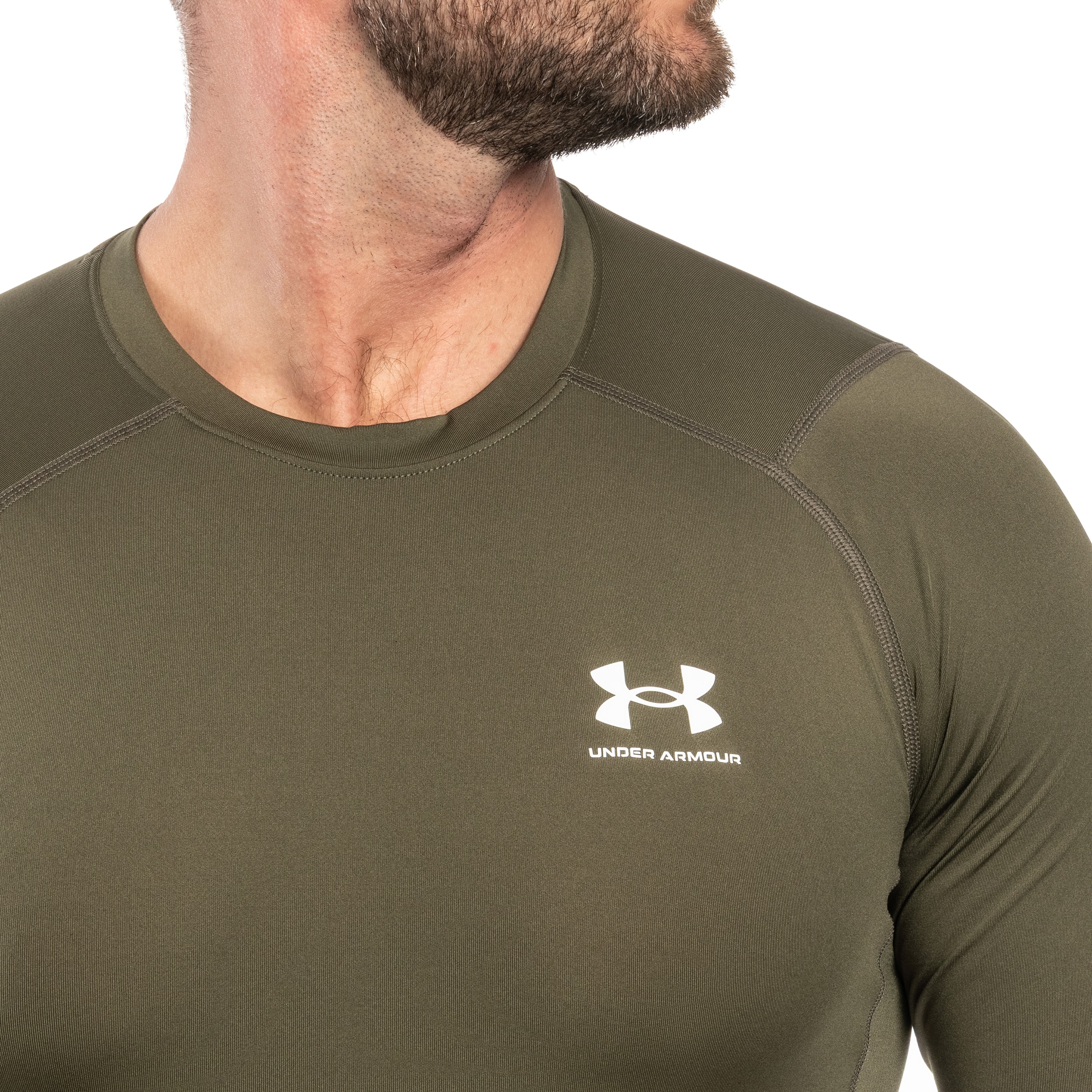 Koszulka termoaktywna Under Armour HeatGear Compression - Marine OD Green/White