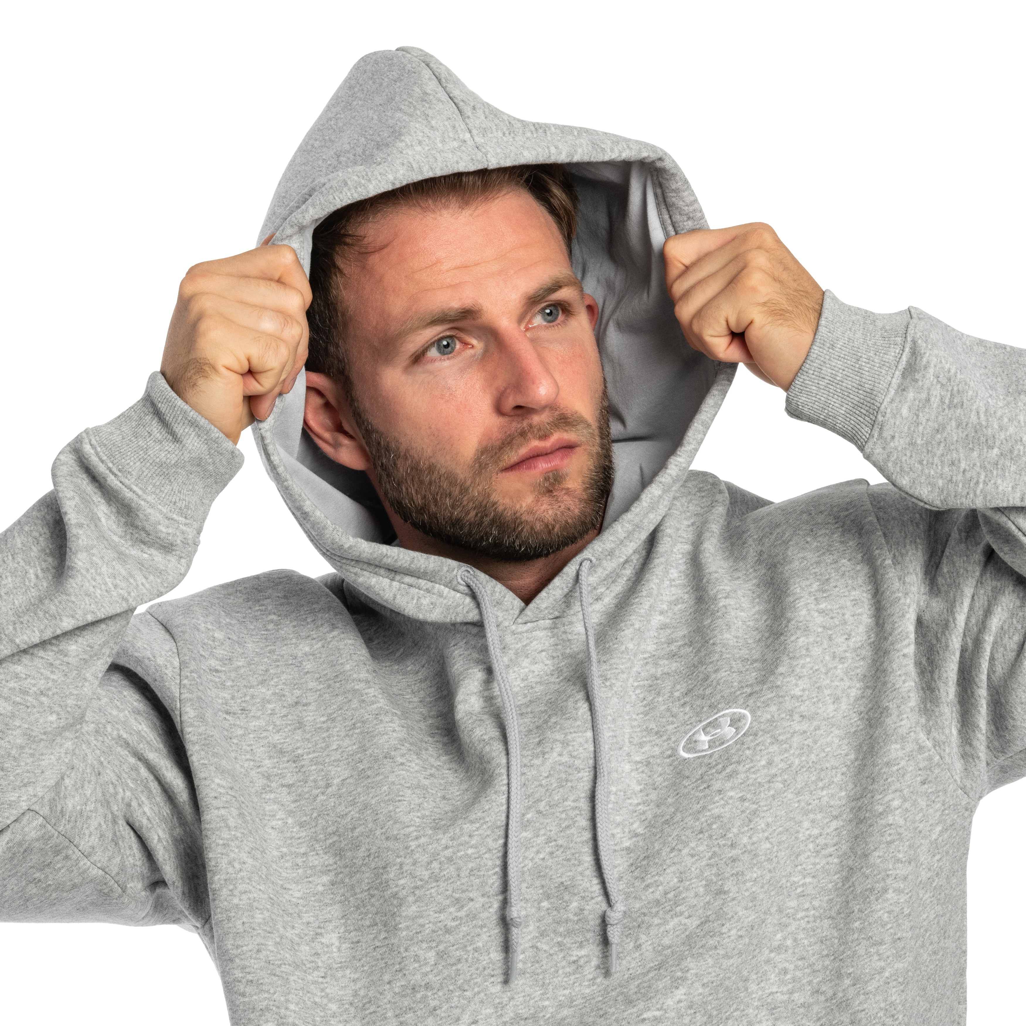 Bluza Under Armour Rival Fleece - Mod Gray Light Heather/White
