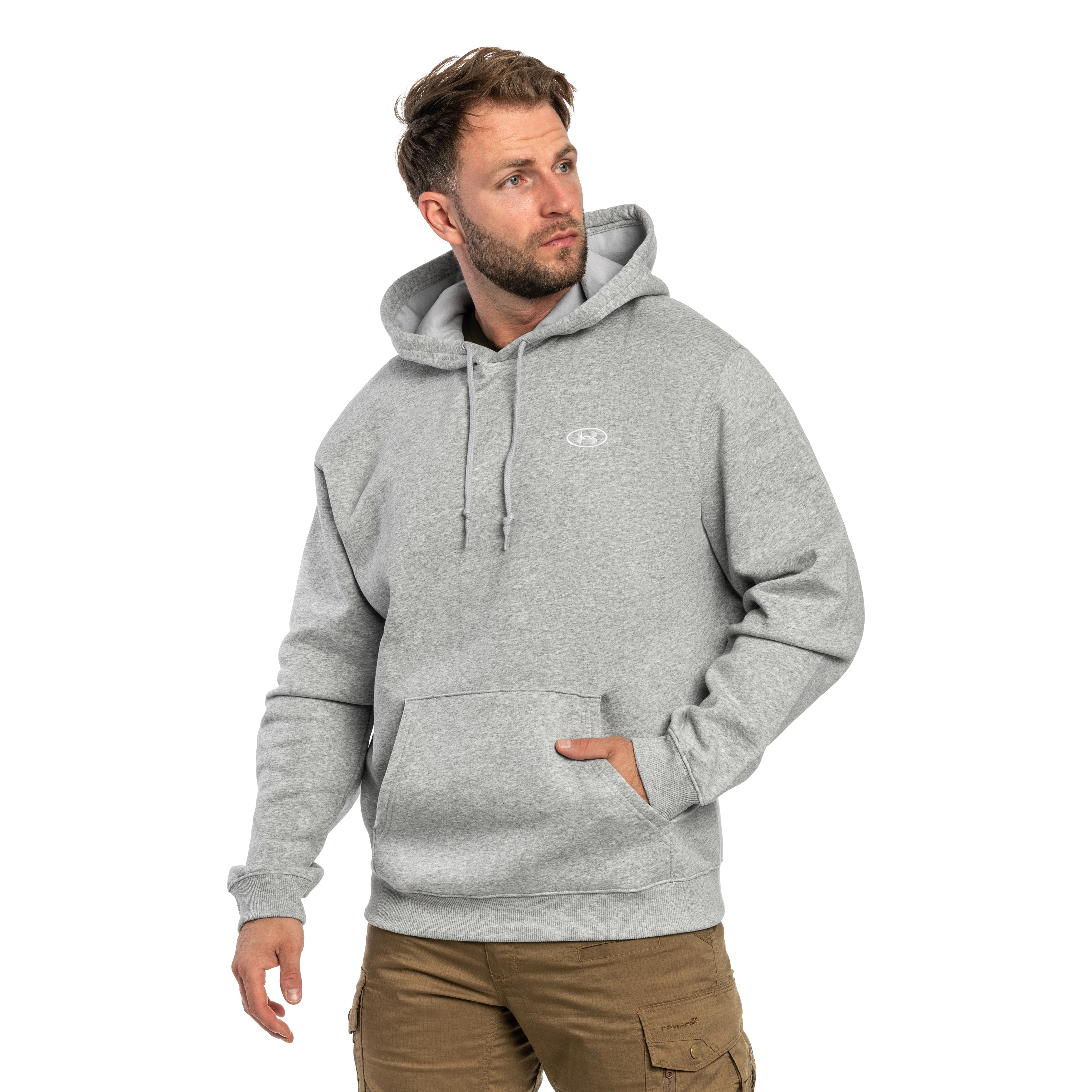 Bluza Under Armour Rival Fleece - Mod Gray Light Heather/White