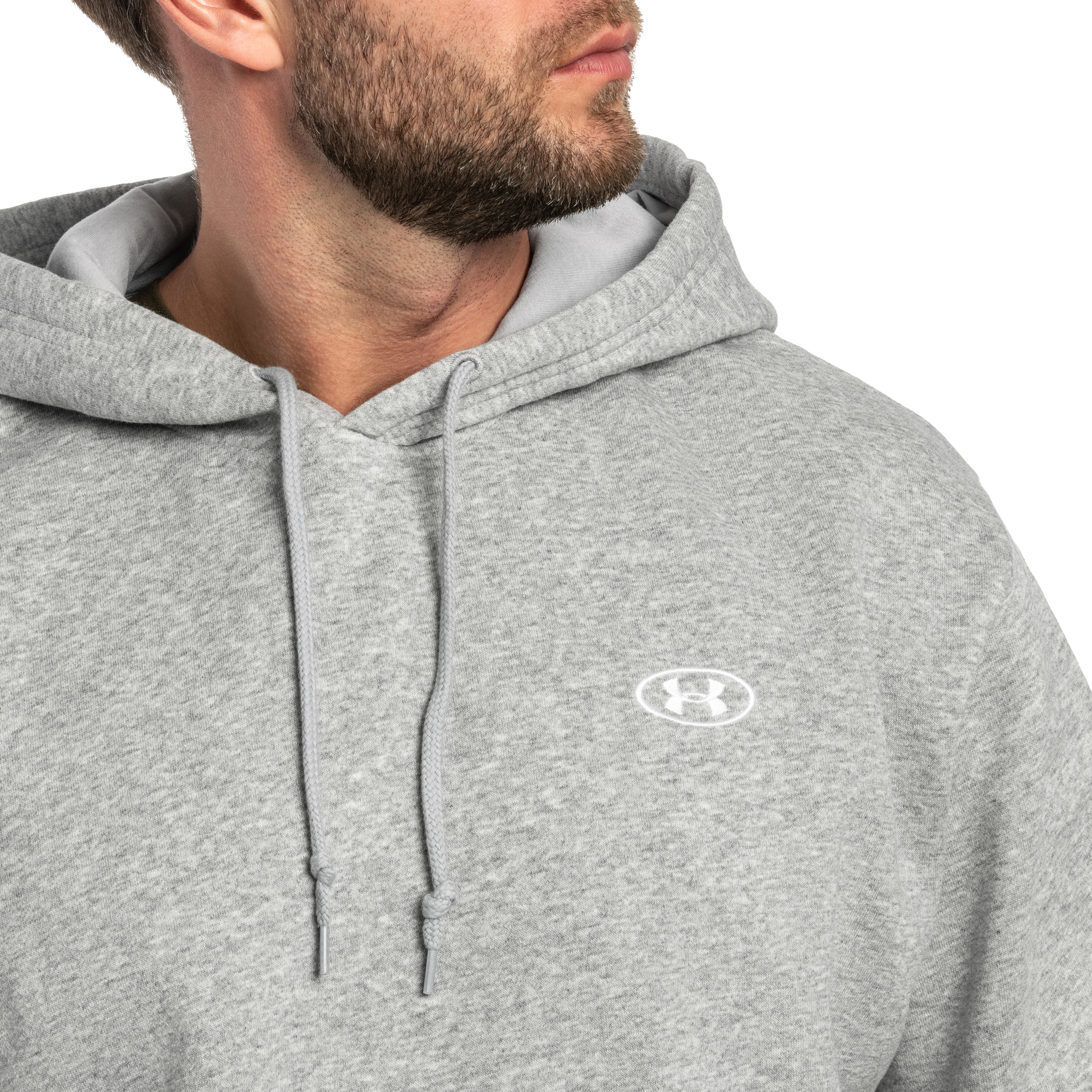 Bluza Under Armour Rival Fleece - Mod Gray Light Heather/White