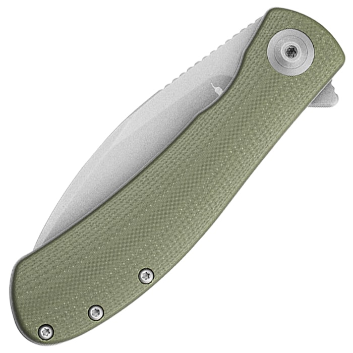 Trollsky Knives Mandu EVO Folding Knife - Dark Bead Blasted 14C28N/OD Green G10