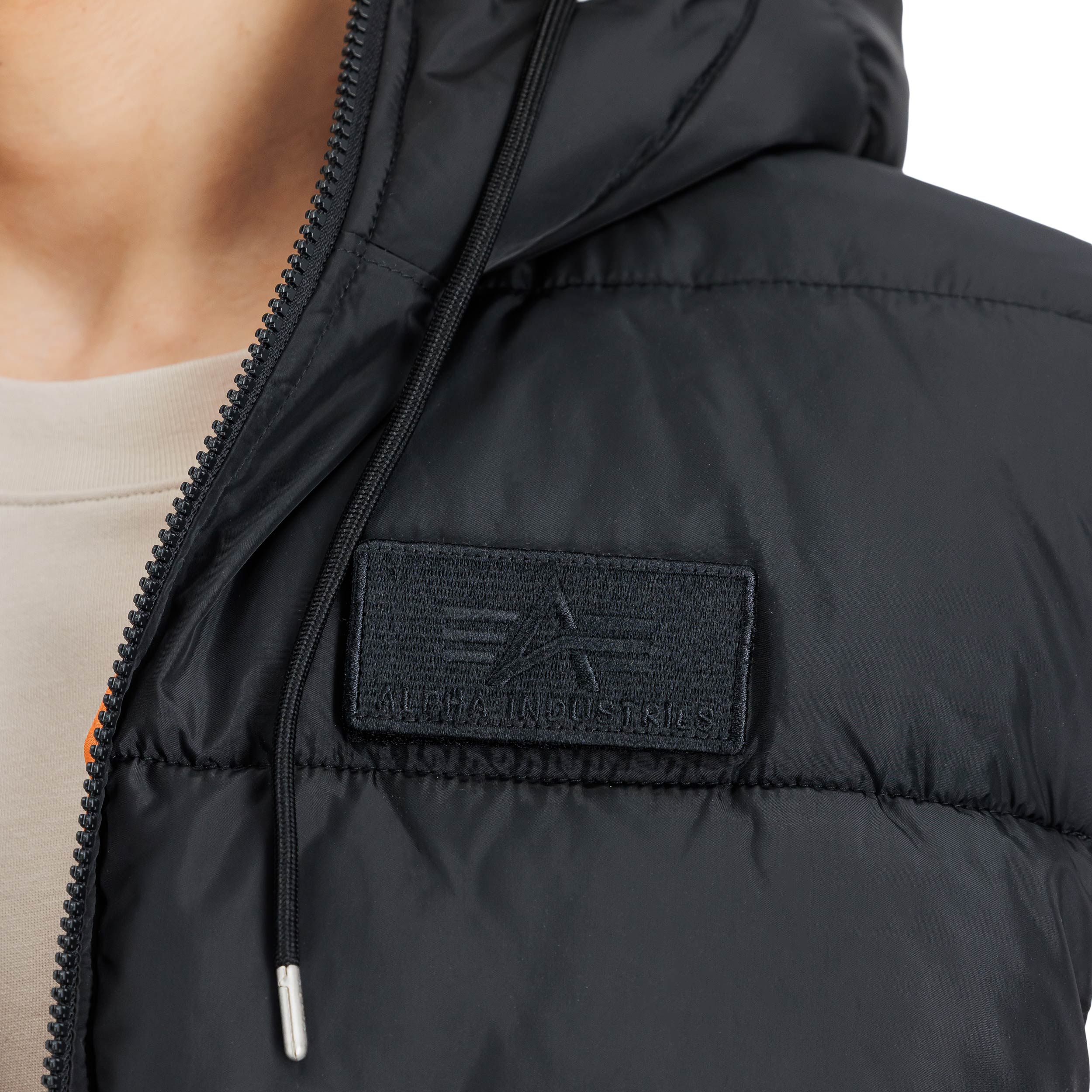 Alpha Industries Hooded Puffer FD Vest - Black