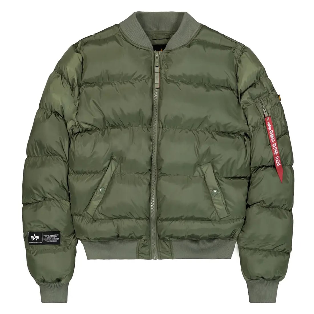 Kurtka Alpha Industries MA-1 Logo Puffer Winter Jacket - Sage Green