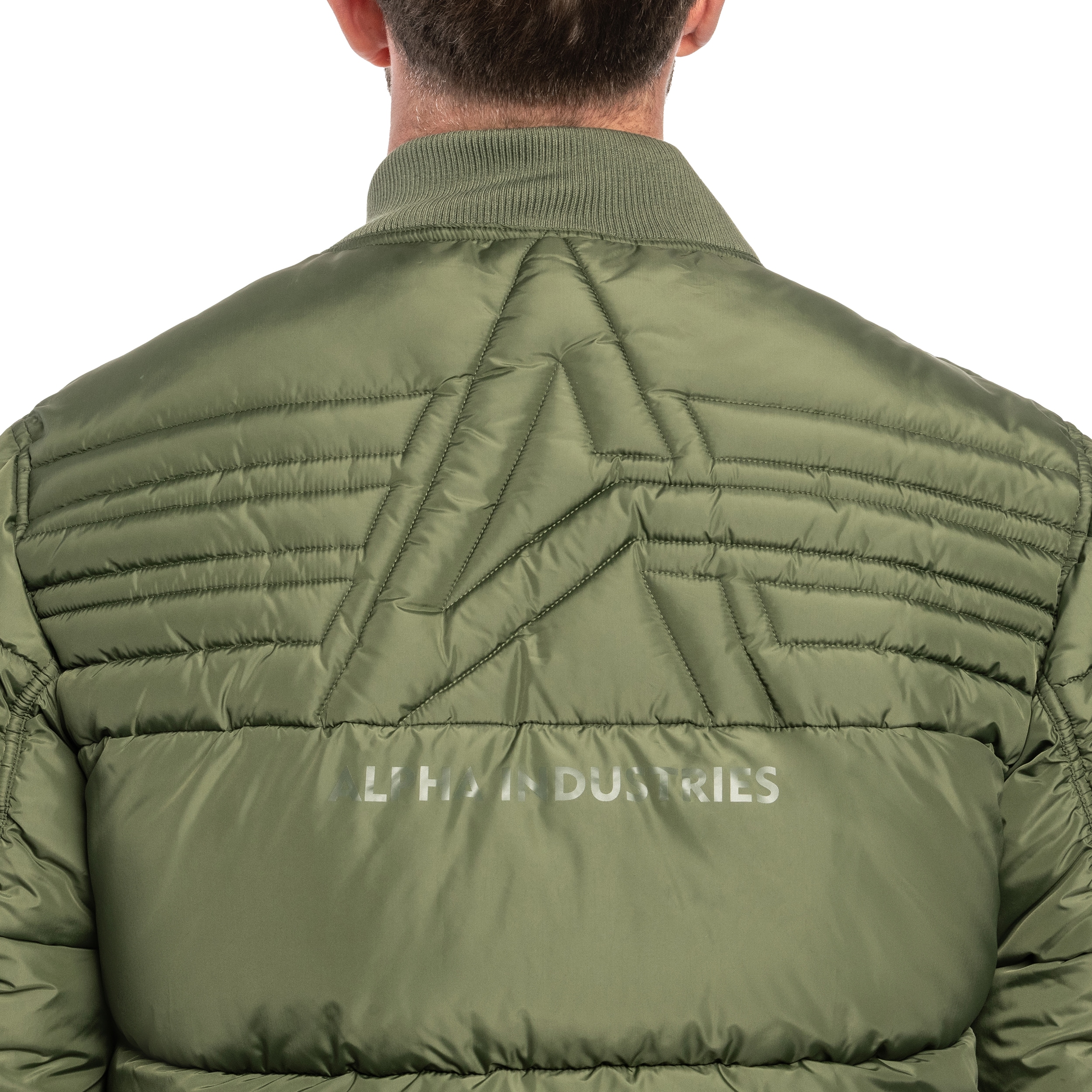 Kurtka Alpha Industries MA-1 Logo Puffer Winter Jacket - Sage Green