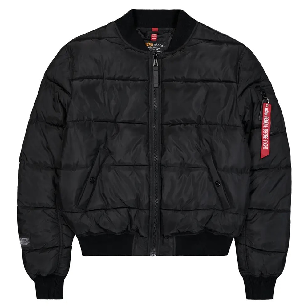 Kurtka Alpha Industries MA-1 Logo Puffer Winter Jacket - Black