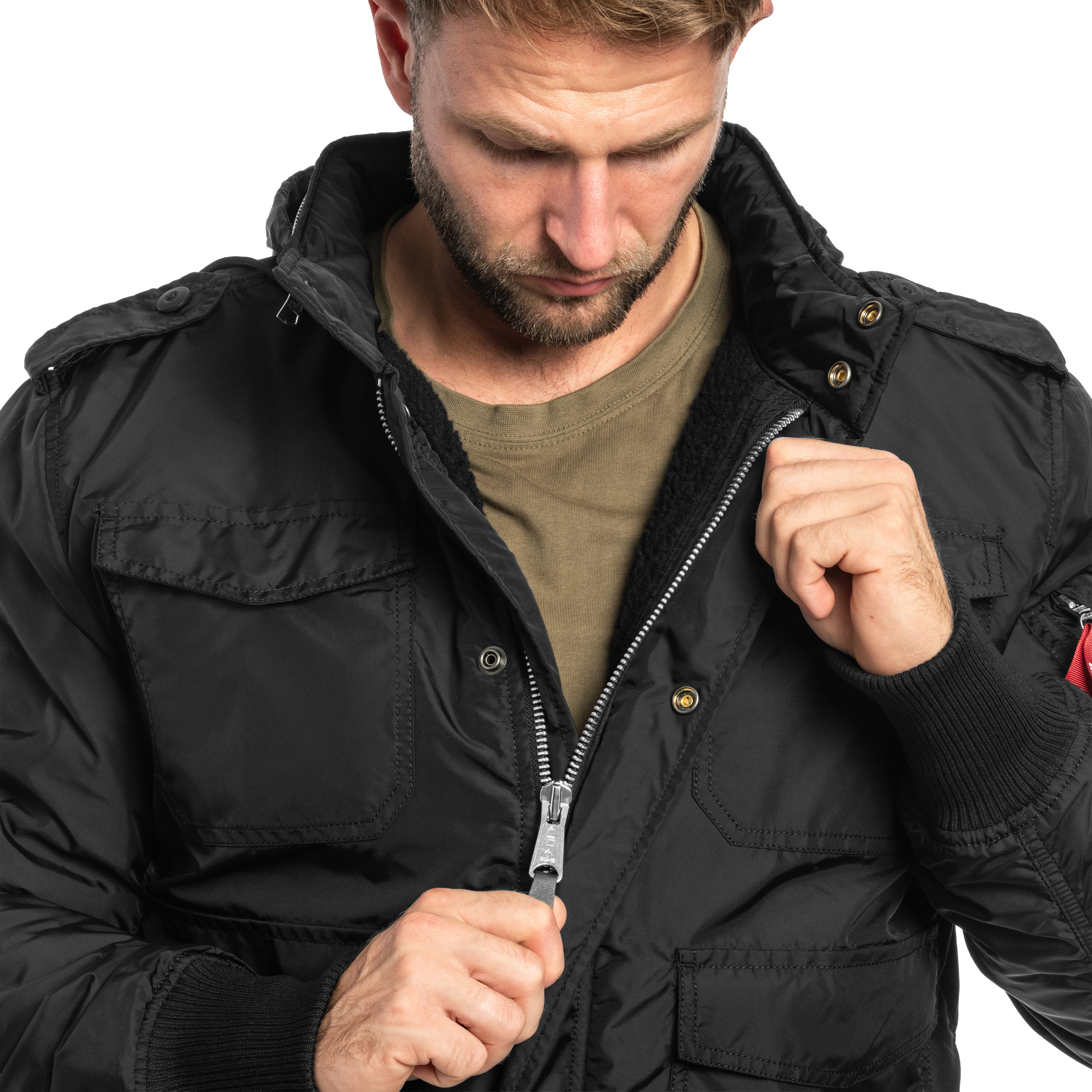 Alpha Industries M-65 Hybrid Sherpa Field Jacket - Black