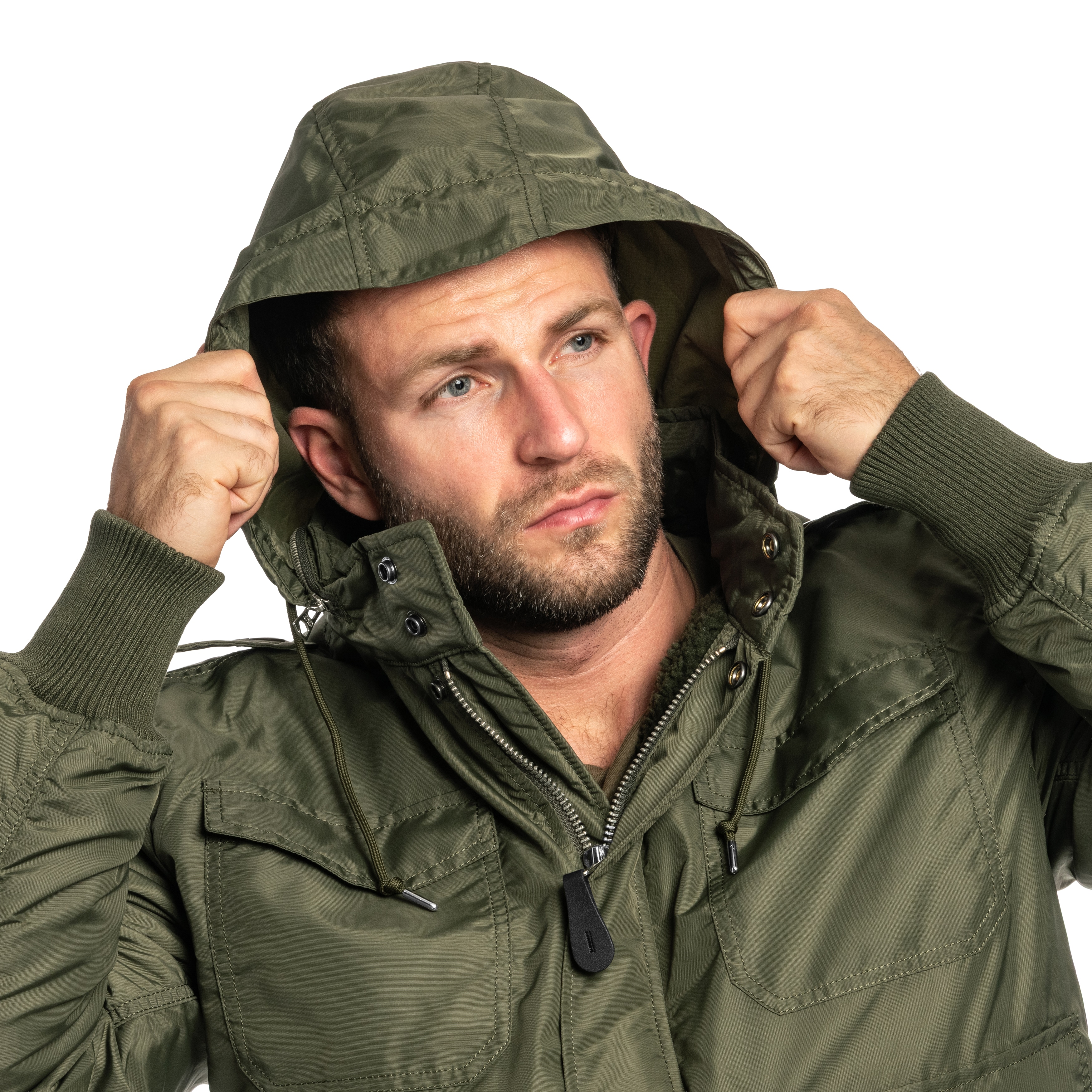 Alpha Industries M-65 Hybrid Sherpa Field Jacket - Dark Olive