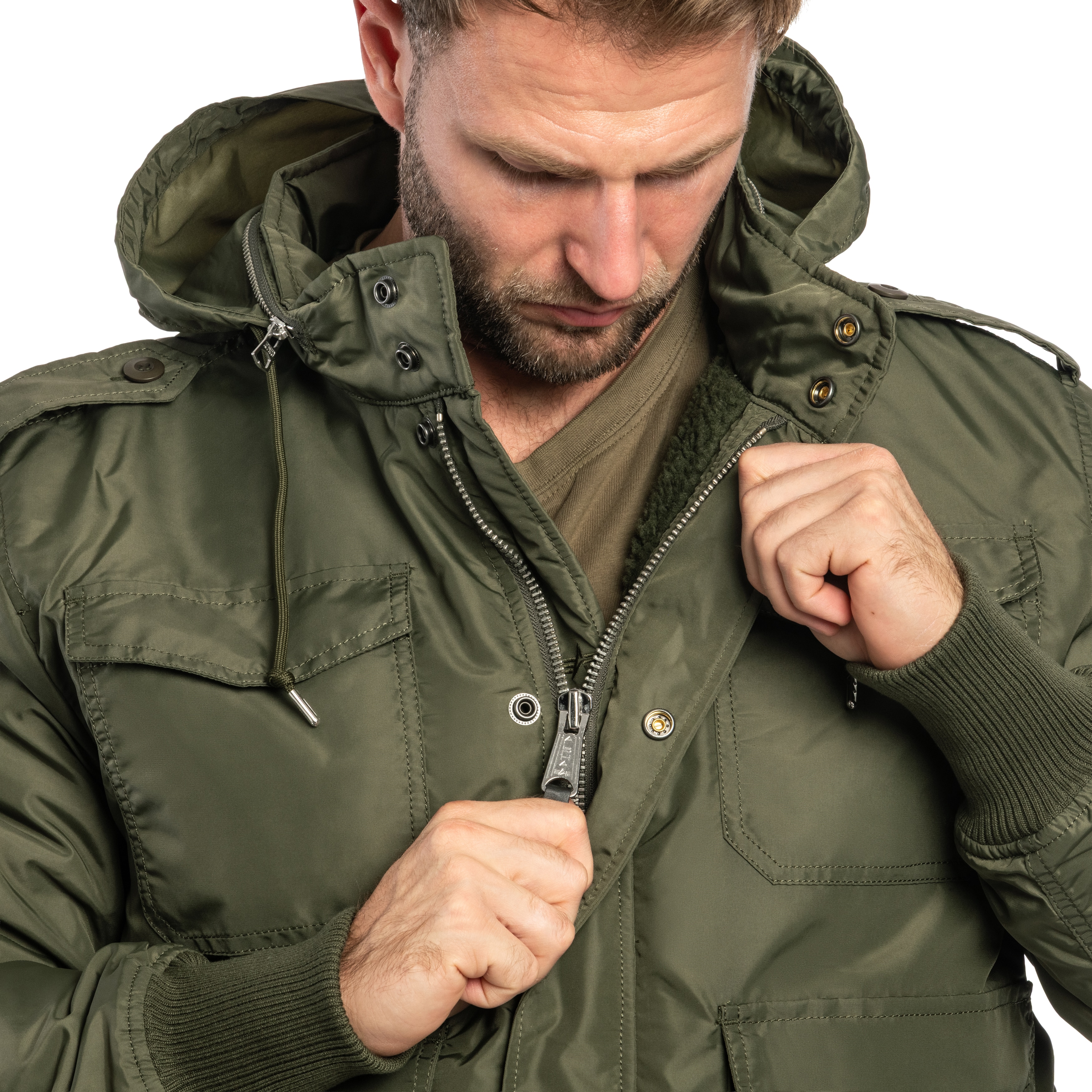 Alpha Industries M-65 Hybrid Sherpa Field Jacket - Dark Olive