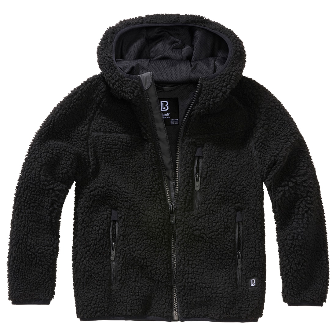 Kurtka dziecięca Brandit Teddyfleece Hood - Black