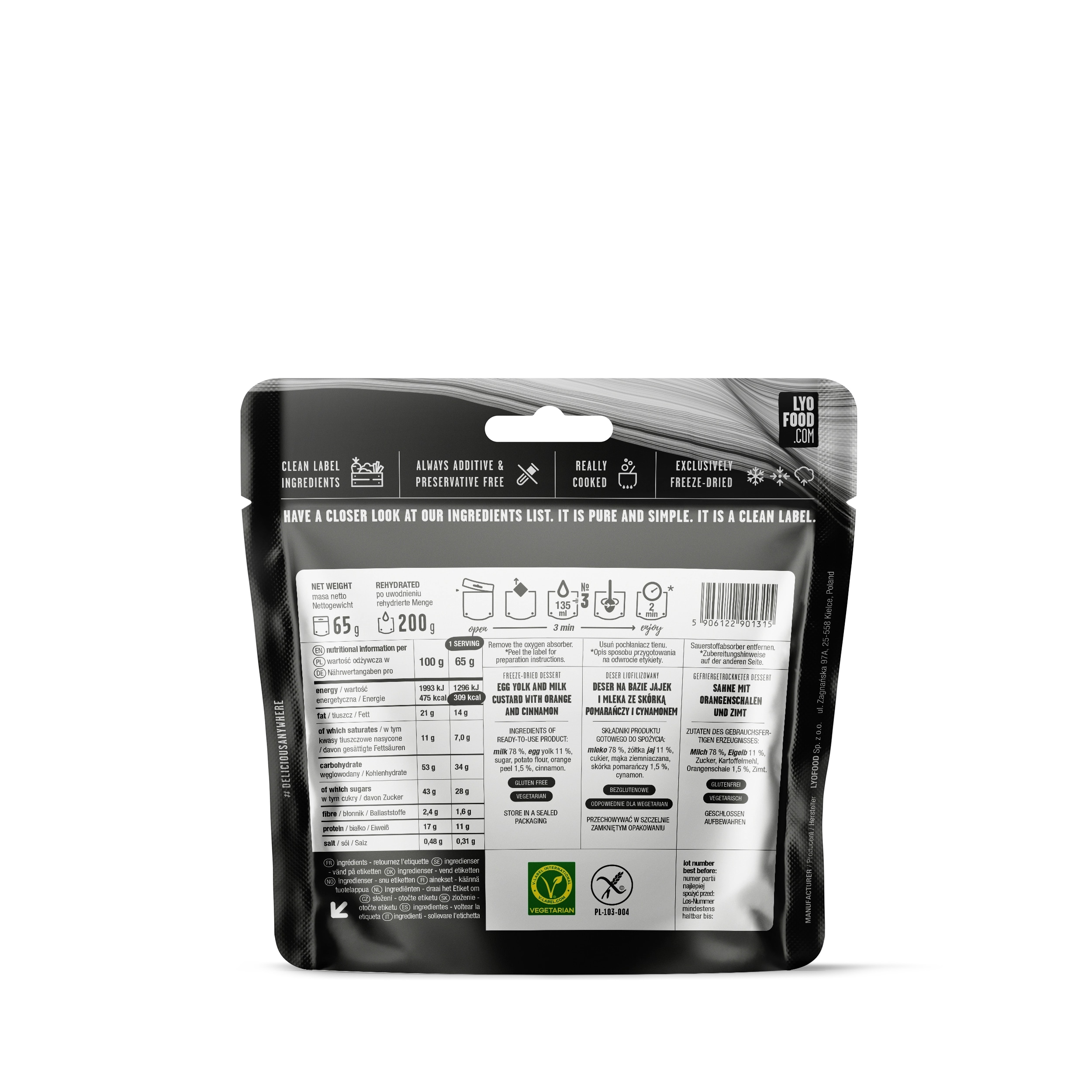 Żywność liofilizowana LYOFOOD Krem Kataloński 65 g/309 kcal - 2 szt.