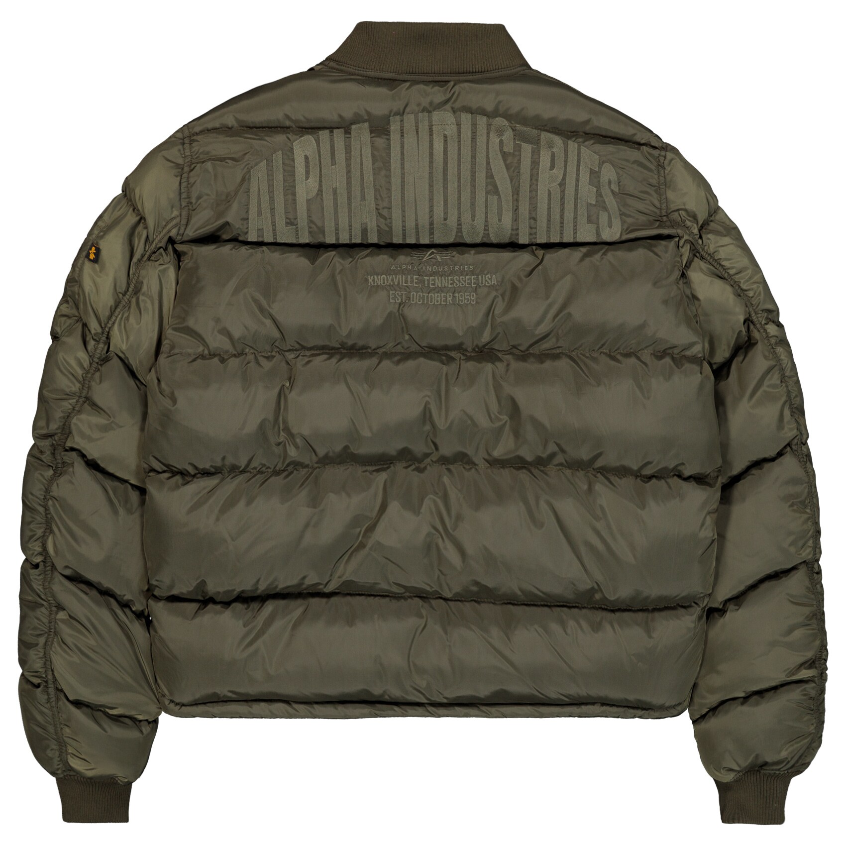 Kurtka Alpha Industries MA-1 Puffer Back Embroidery Logo - Dark Olive