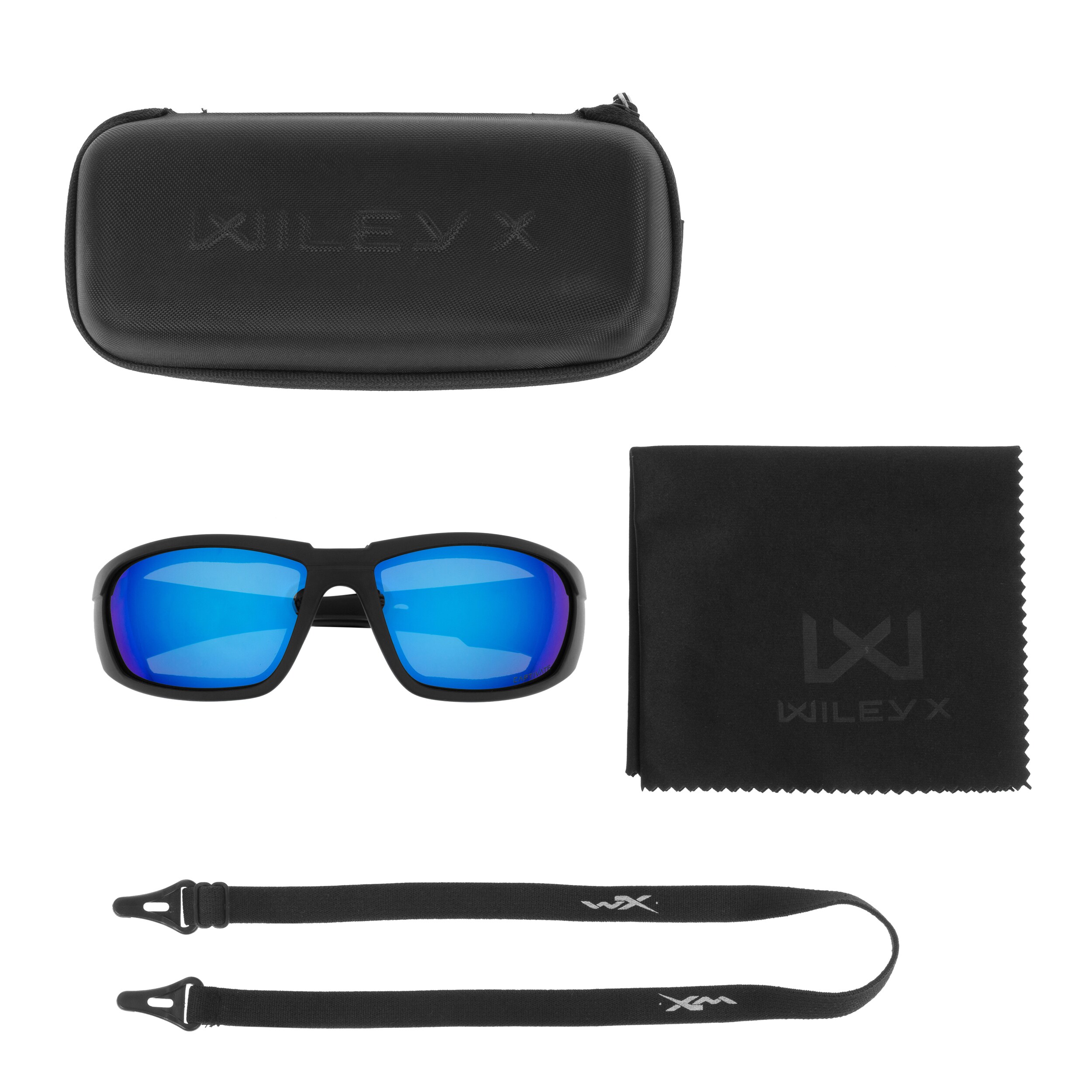 Okulary taktyczne Wiley X Boss - Captivate Polarized Blue Mirror/Matte Black