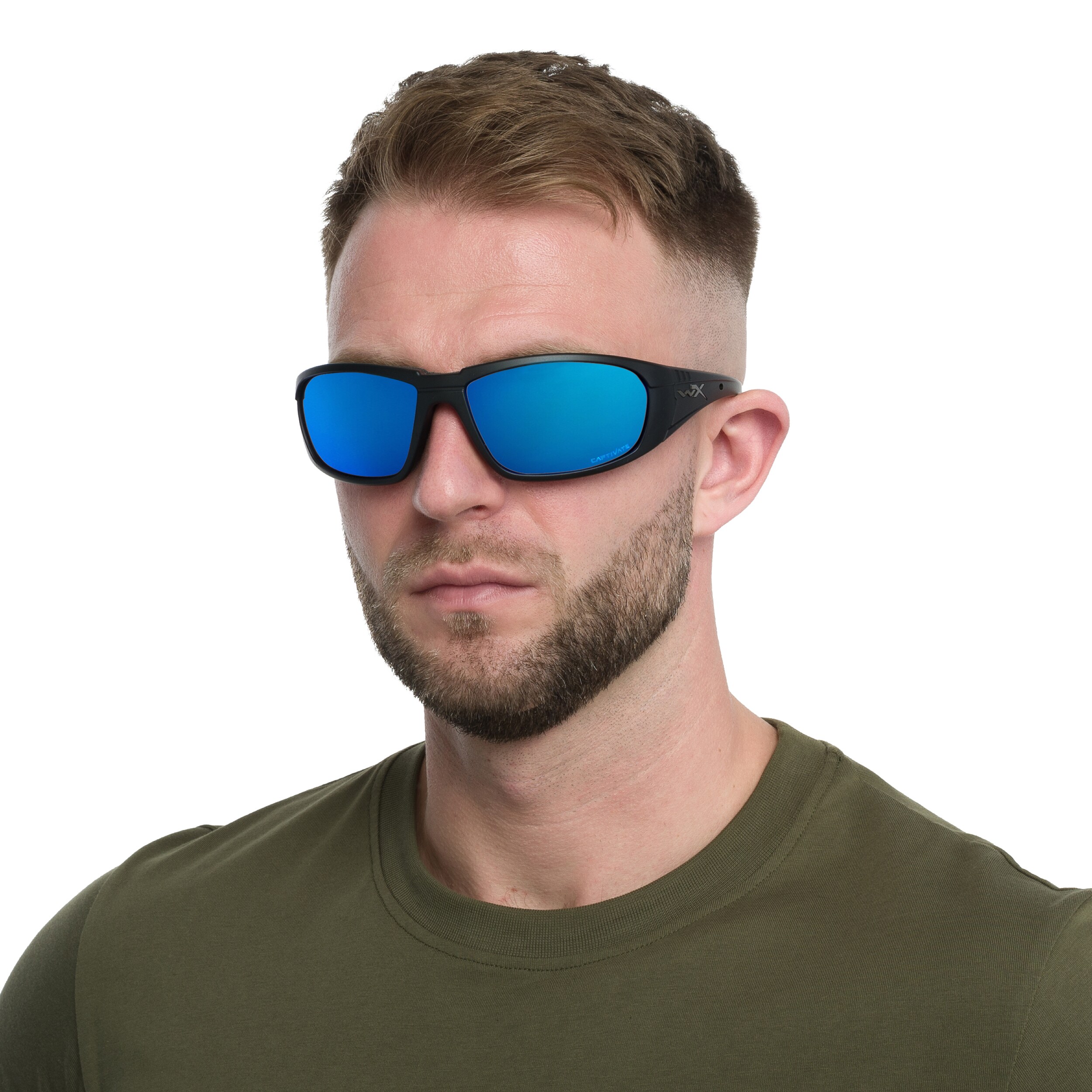 Okulary taktyczne Wiley X Boss - Captivate Polarized Blue Mirror/Matte Black