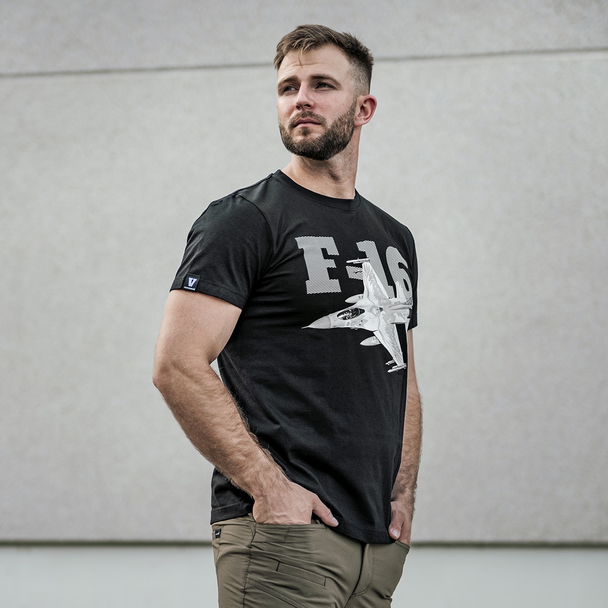 Koszulka T-Shirt Voyovnik F-16 Siły powietrzne RP - Black