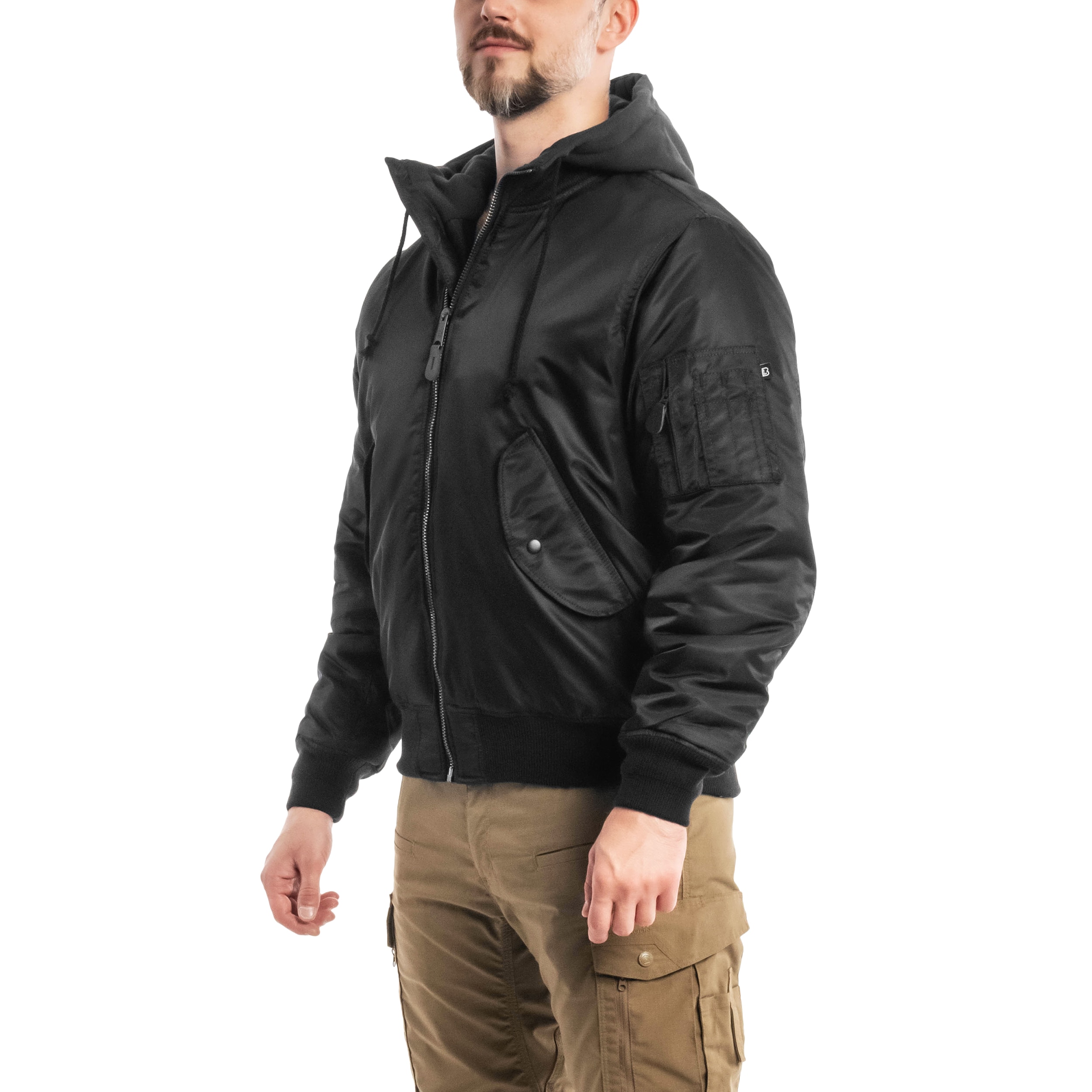 Куртка Brandit MA1 Sweat Hooded Jacket - Black