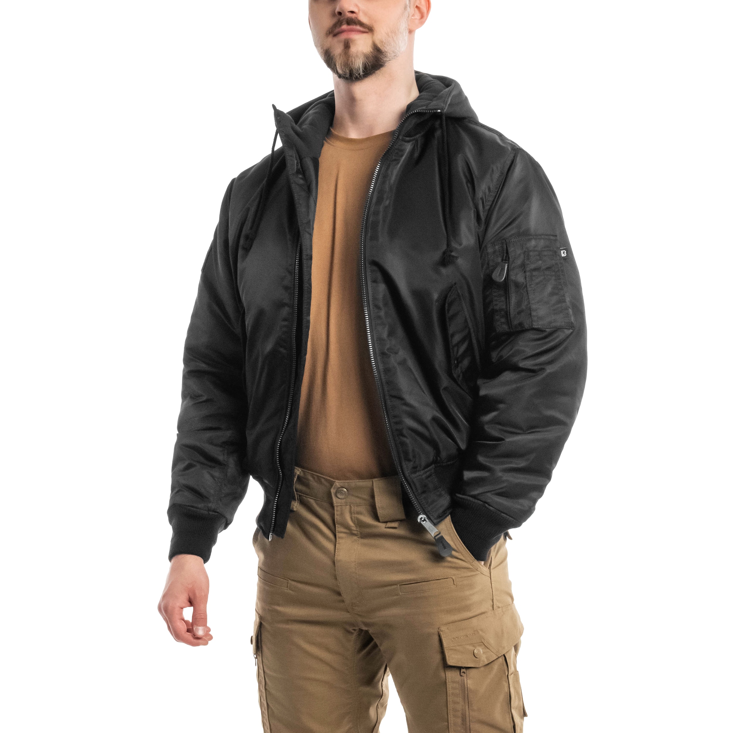 Куртка Brandit MA1 Sweat Hooded Jacket - Black