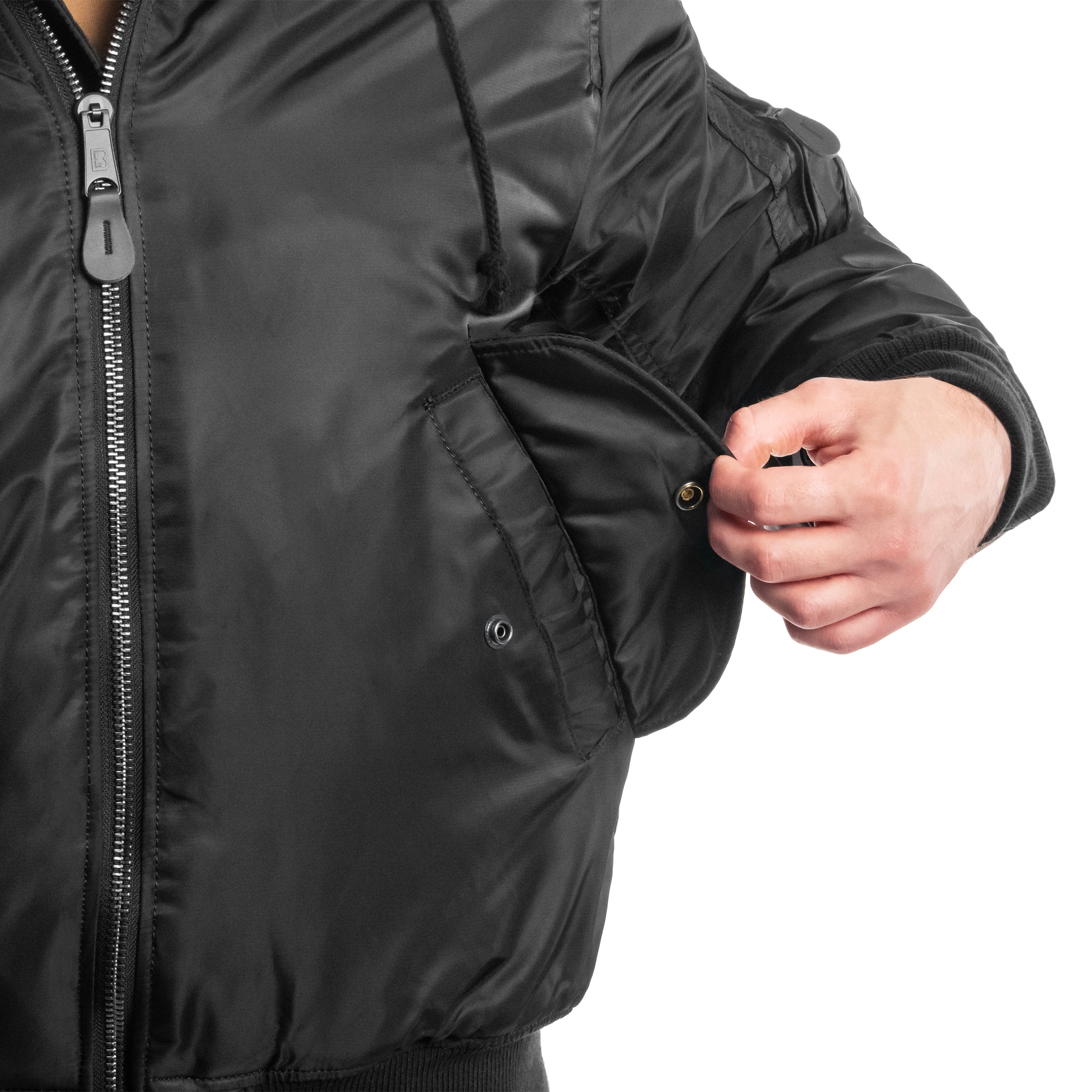Куртка Brandit MA1 Sweat Hooded Jacket - Black