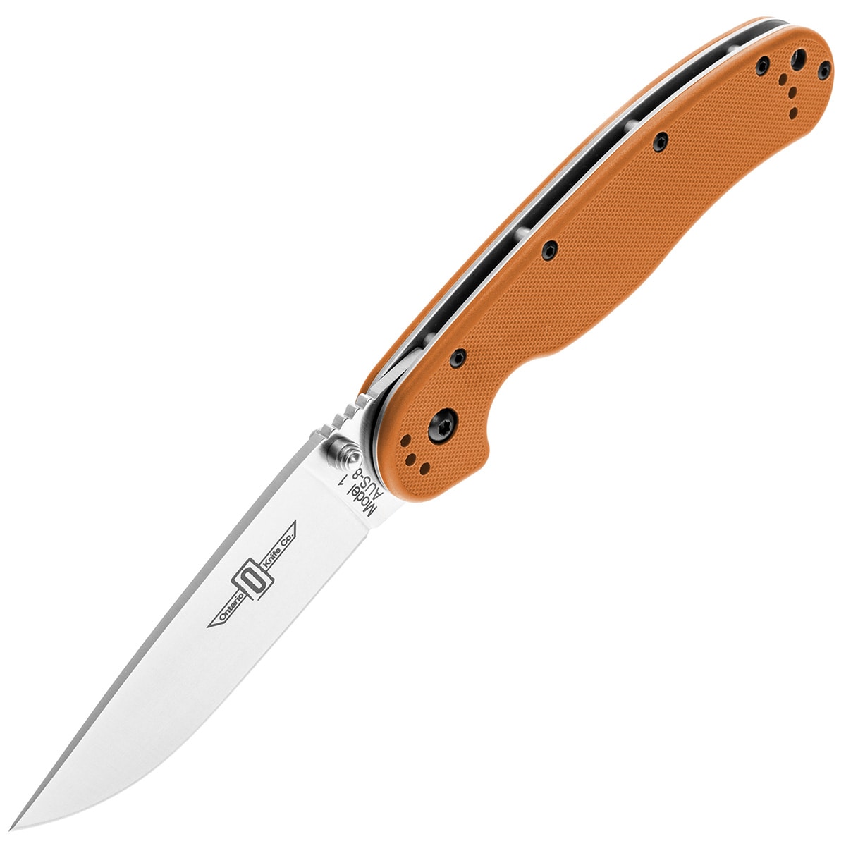 Nóż składany Ontario RAT-1 Silver Plain - Orange 