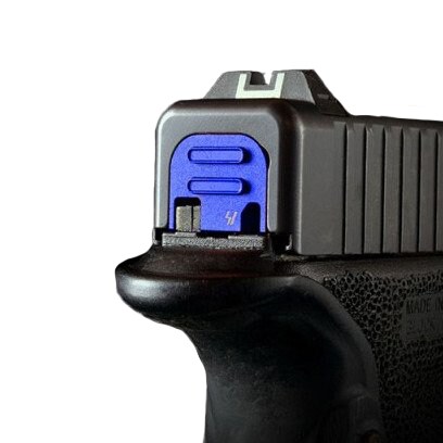Płytka oporowa zamka Strike Industries Slide Cover Plate V2 do pistoletów Glock - Blue