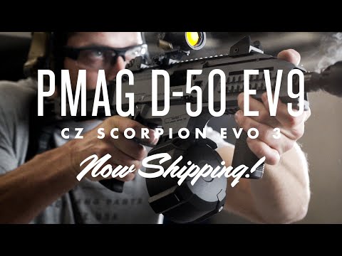 Magazynek 50 nabojowy Magpul PMAG D-50 EV9 kal. 9x19 mm do pistoletów maszynowych CZ Scorpion EVO 3 - Black