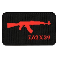 Naszywka M-Tac AKM 7,62 x 39 Laser Cut - Black/Red